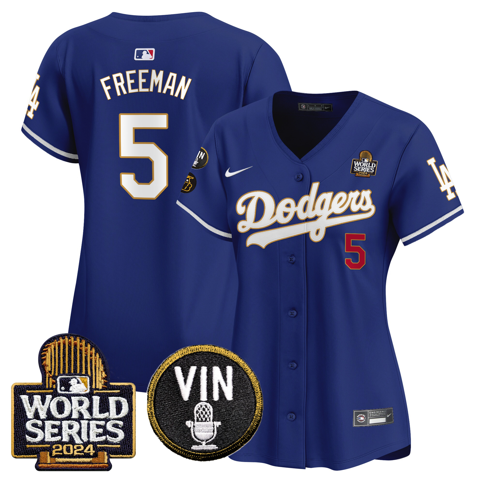 Women's Dodgers 2024 World Series Gold Trim Vapor Premier Limited Jersey V2 - All Stitched - Image 33