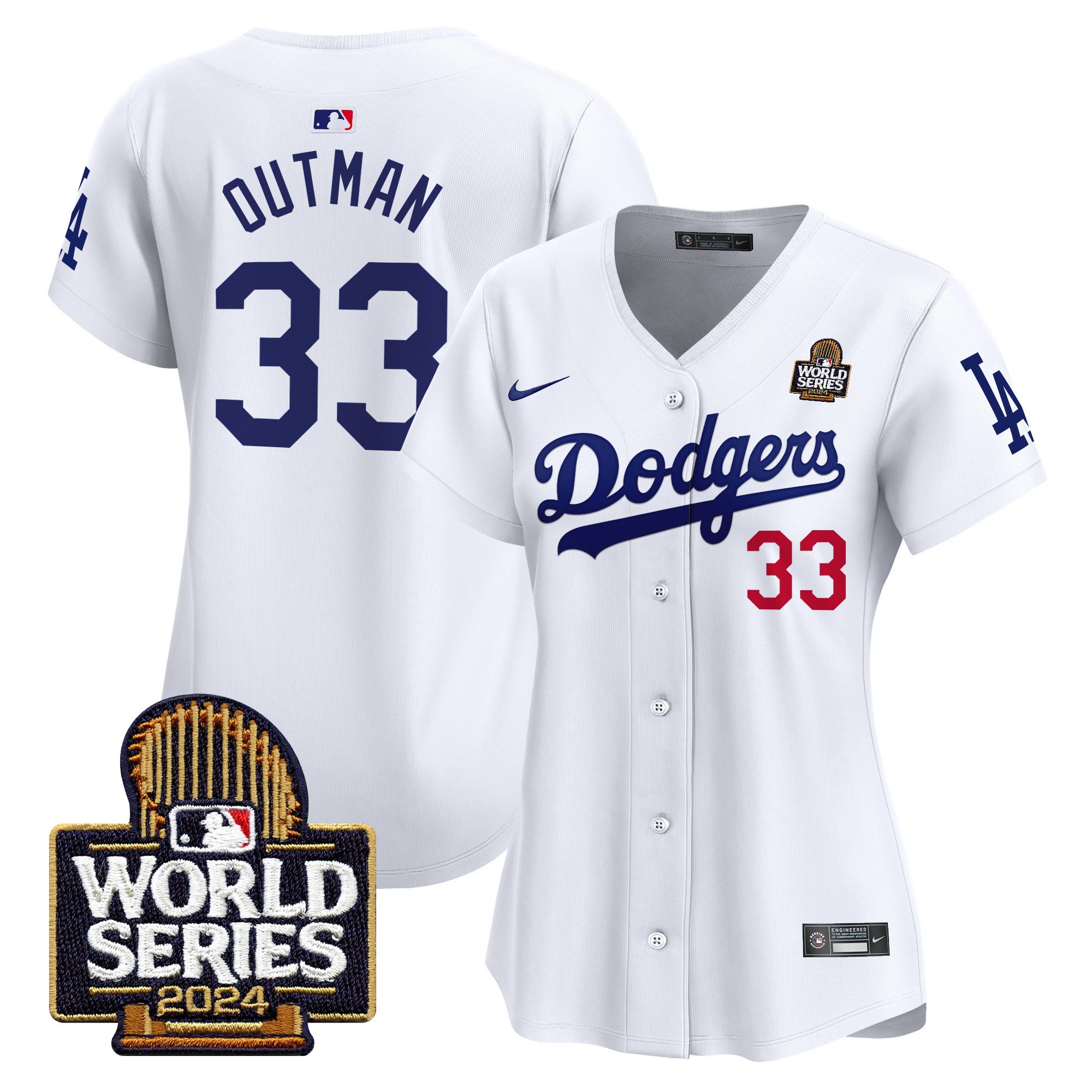 Women's Dodgers 2024 World Series Vapor Premier Limited Jersey V2 - All Stitched - Image 9