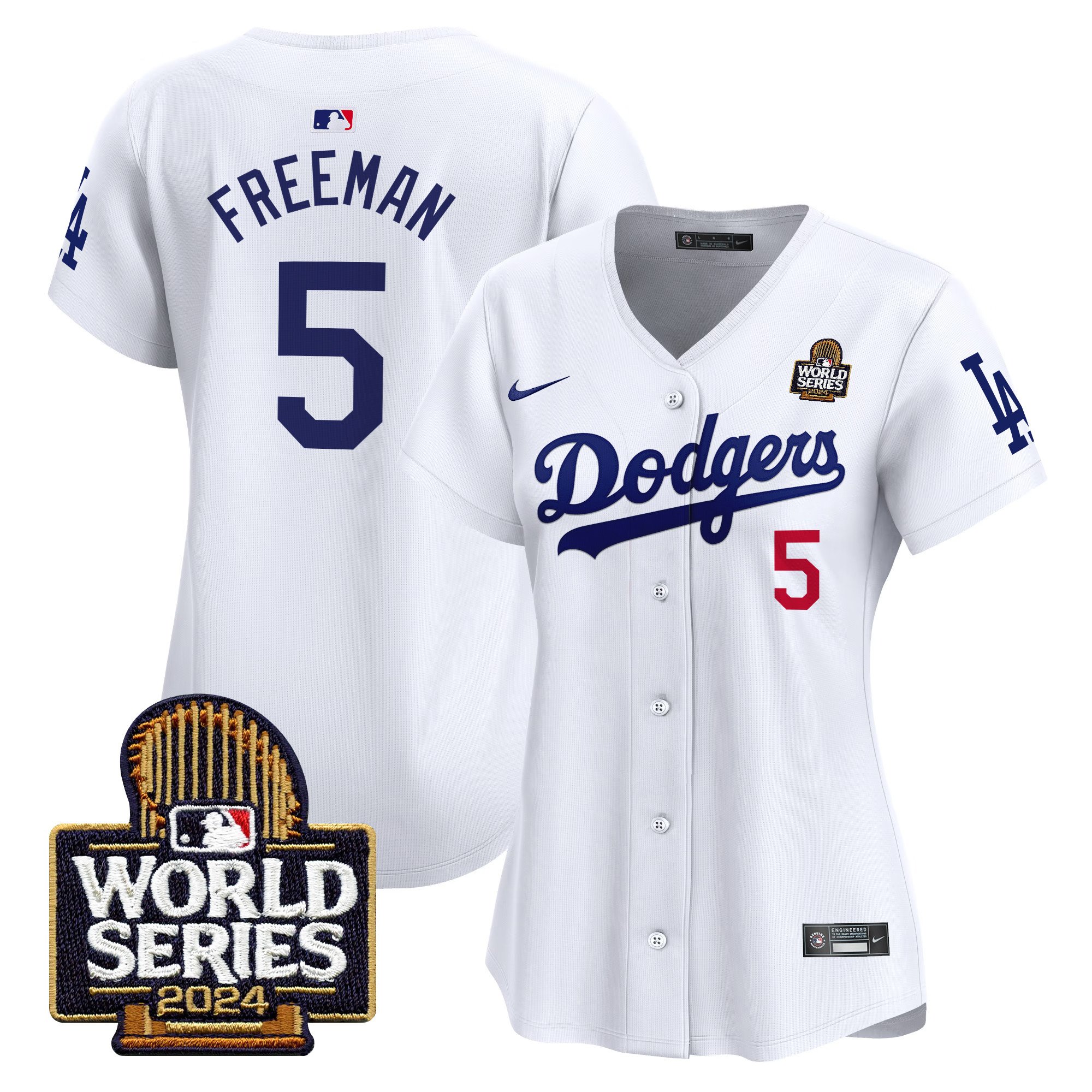 Women's Dodgers 2024 World Series Vapor Premier Limited Jersey V2 - All Stitched - Image 3
