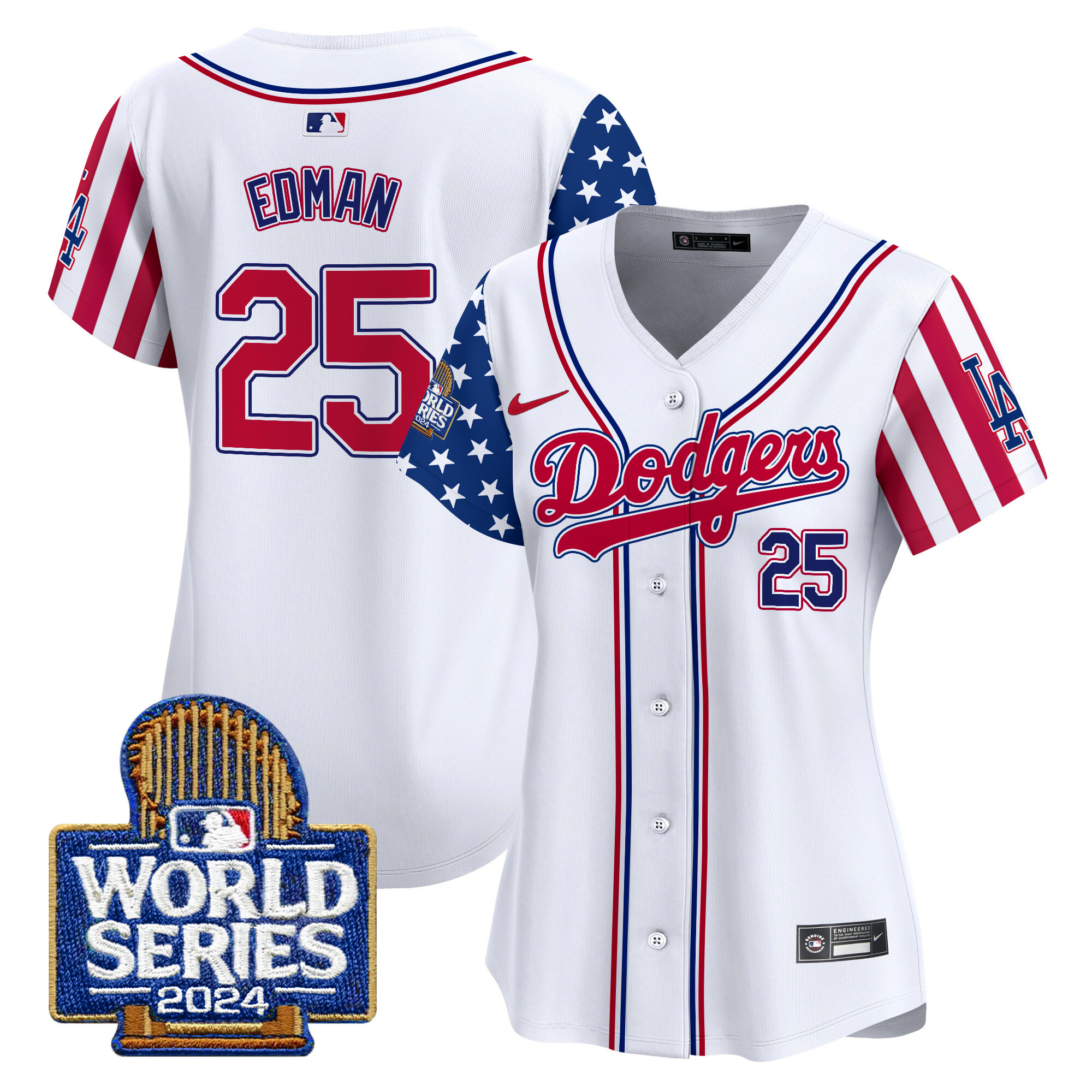 Women's Dodgers American Style 2024 World Series Vapor Premier Limited Jersey - All Stitched - Image 8