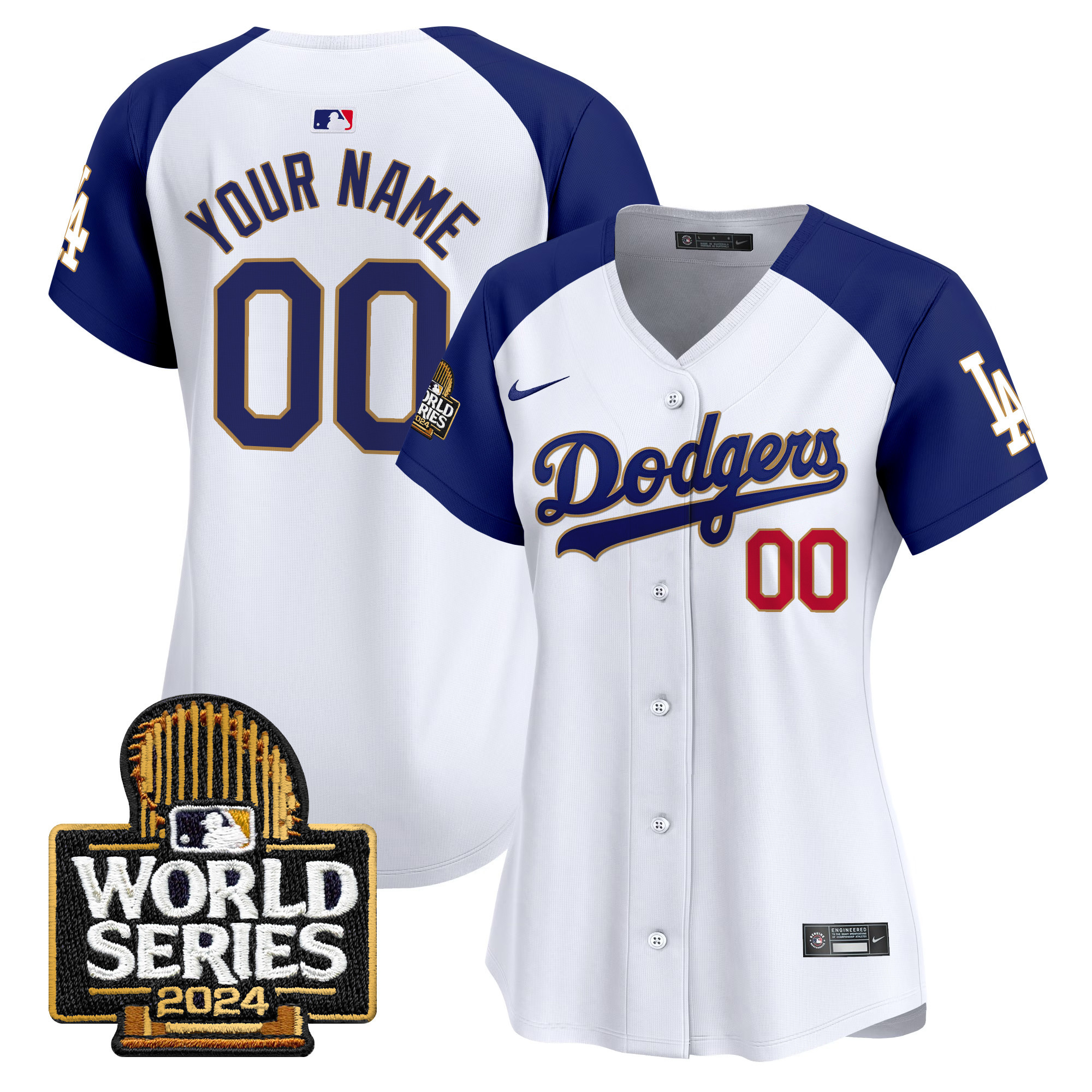 Dodgers 2024 World Series Gold Trim Vapor Premier Limited Custom Jersey - All Stitched - Image 10