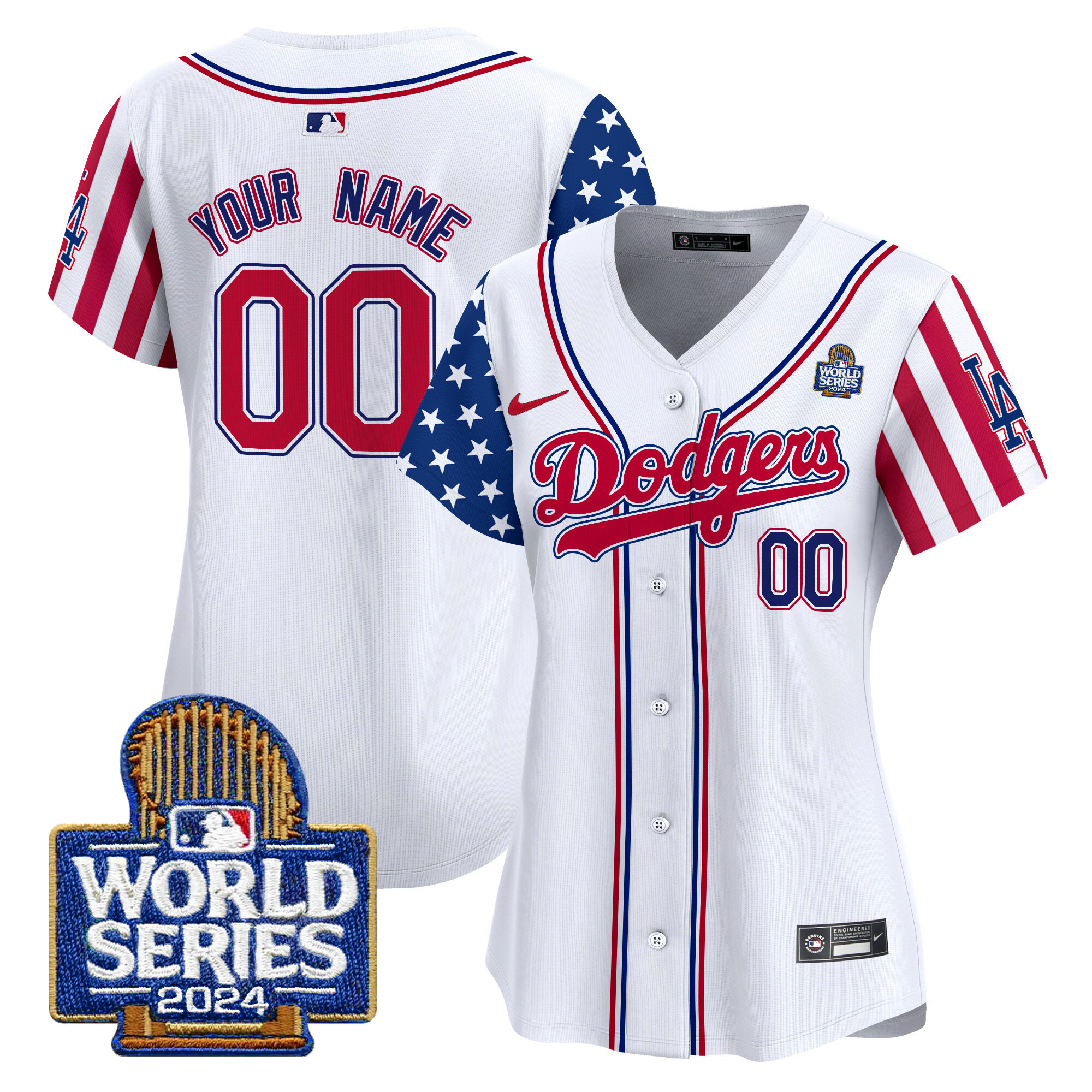 Dodgers American Style 2024 World Series Vapor Premier Limited Custom Jersey V2 - All Stitched - Image 4