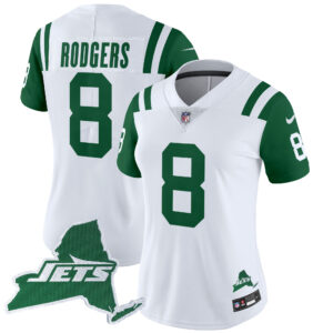 Women's New York Jets Home Patch Vapor Legacy Limited Jersey - All Stitched