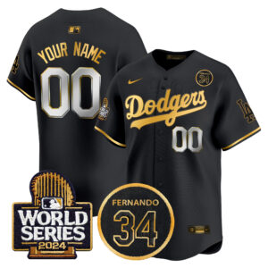 Dodgers Fernando Valenzuela Memorial & 2024 World Series Patch Vapor Premier Limited Custom Jersey - All Stitched