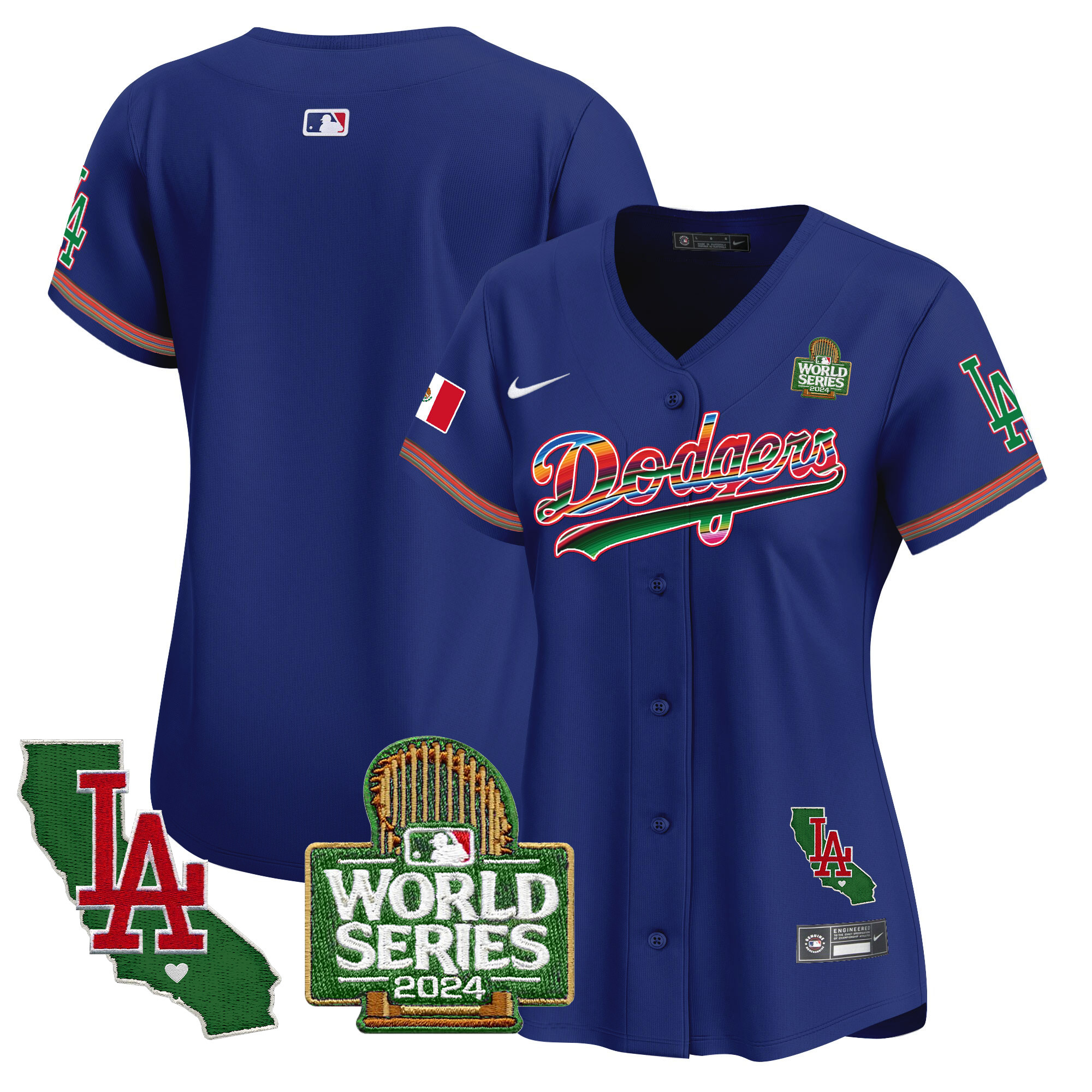 Women's Dodgers Mexico 2024 World Series Vapor Premier Limited Jersey V2 - All Stitched - Image 18