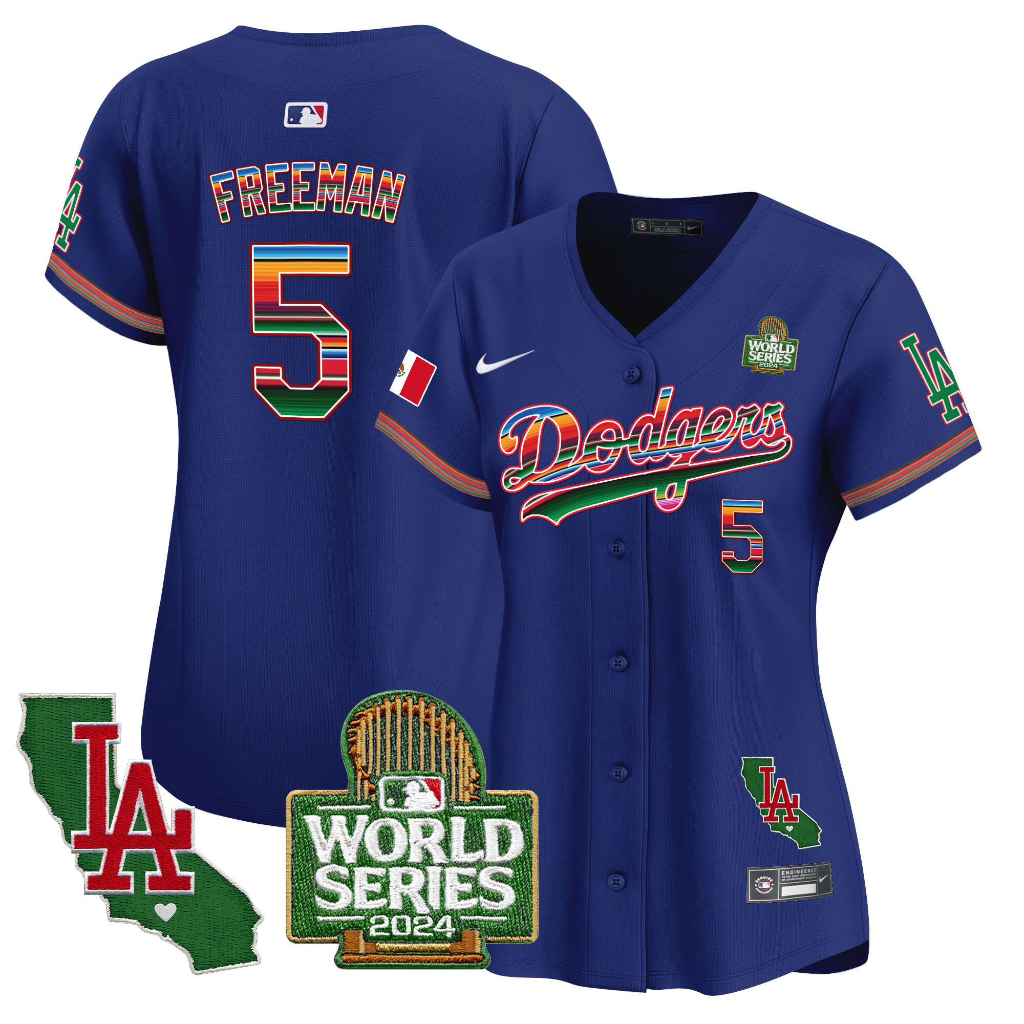 Women's Dodgers Mexico 2024 World Series Vapor Premier Limited Jersey V2 - All Stitched - Image 14
