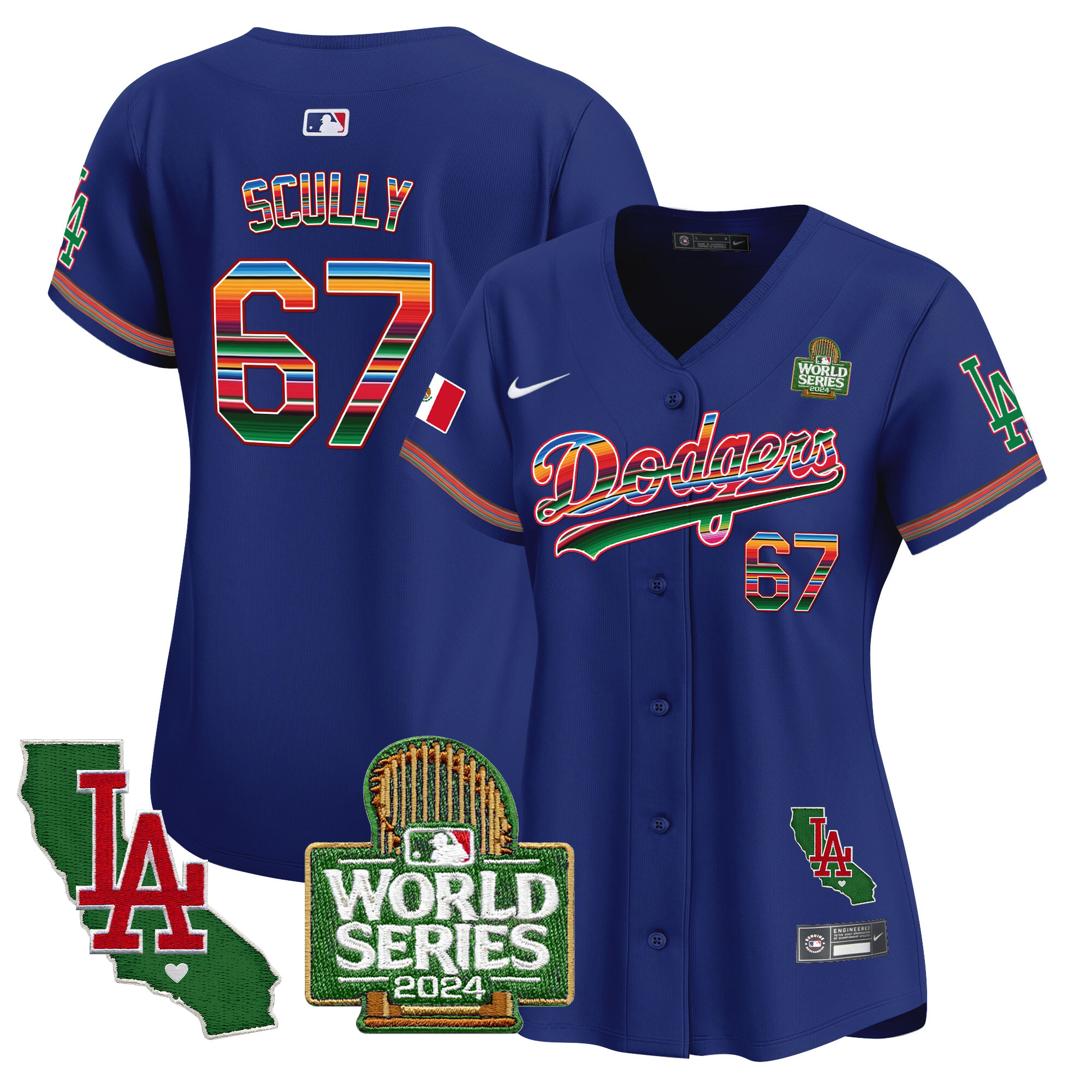 Women's Dodgers Mexico 2024 World Series Vapor Premier Limited Jersey V2 - All Stitched - Image 15