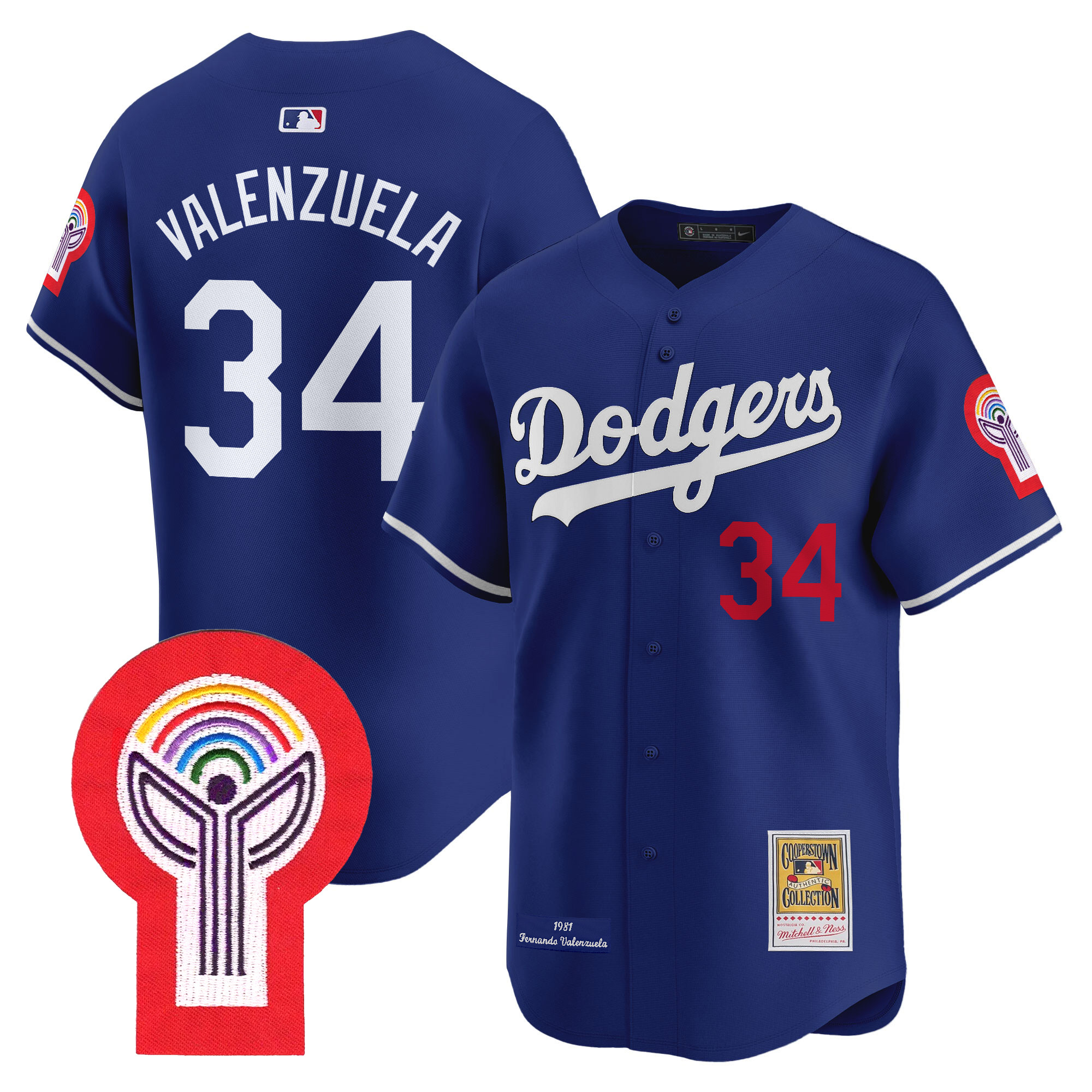 Dodgers Fernando Valenzuela 1981 Cooperstown Jersey - All Stitched - Image 2