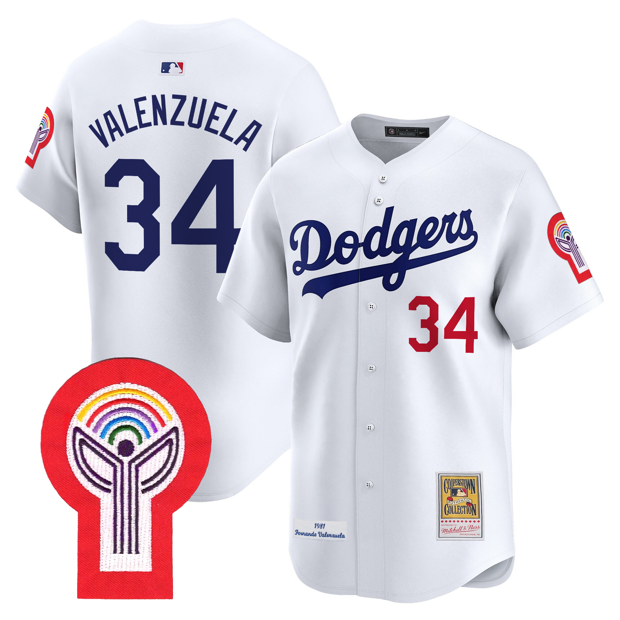 Dodgers Fernando Valenzuela 1981 Cooperstown Jersey - All Stitched