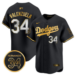 Men's Dodgers Fernando Valenzuela Memorial Patch Vapor Premier Limited Jersey - All Stitched
