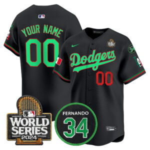 Dodgers Mexico Fernando Memorial & 2024 World Series Patch Vapor Premier Limited Custom Jersey V3 - All Stitched