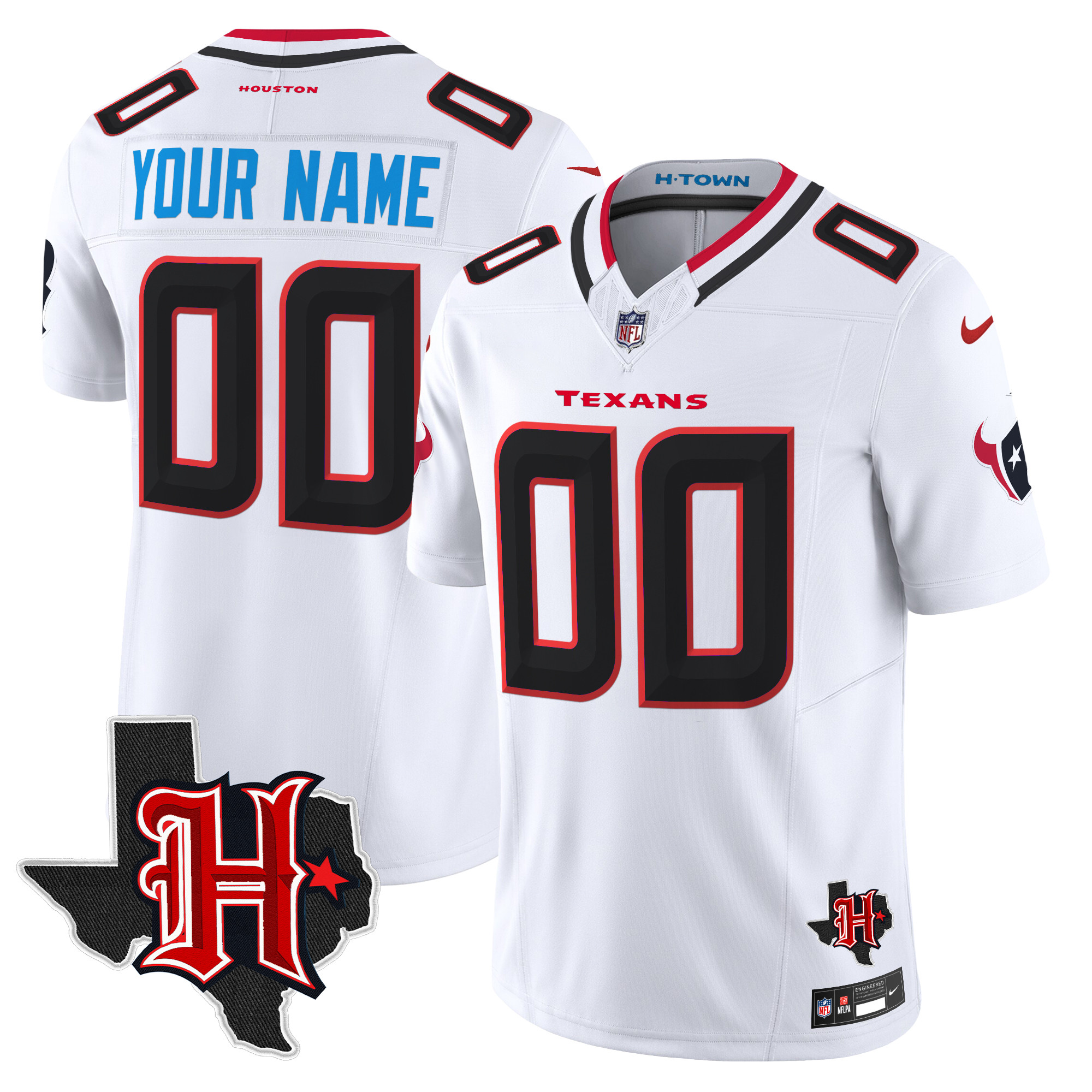 Houston Texans 2024 Texas Patch Vapor Limited Custom Jersey V5 - All Stitched