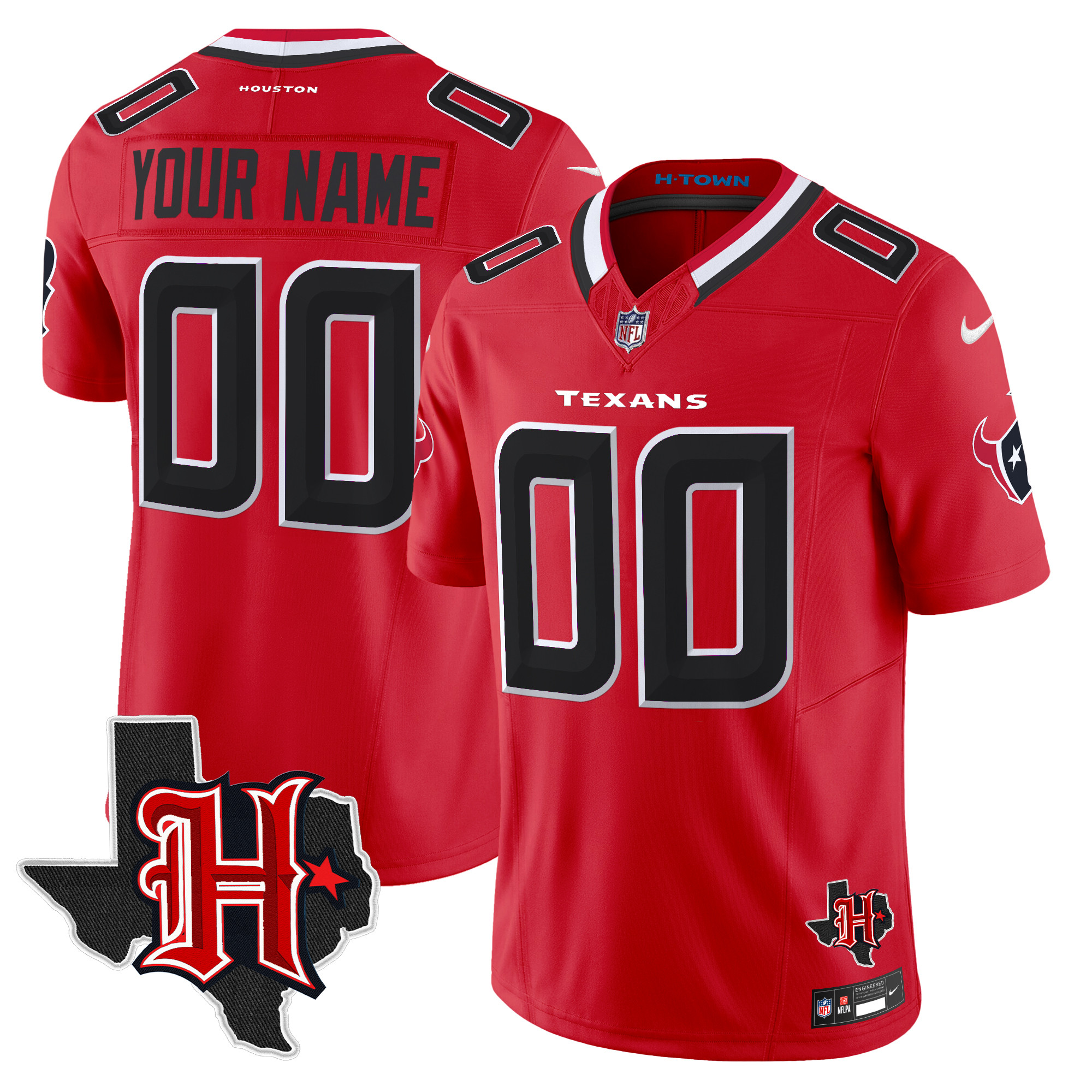 Houston Texans 2024 Texas Patch Vapor Limited Custom Jersey V5 - All Stitched - Image 4