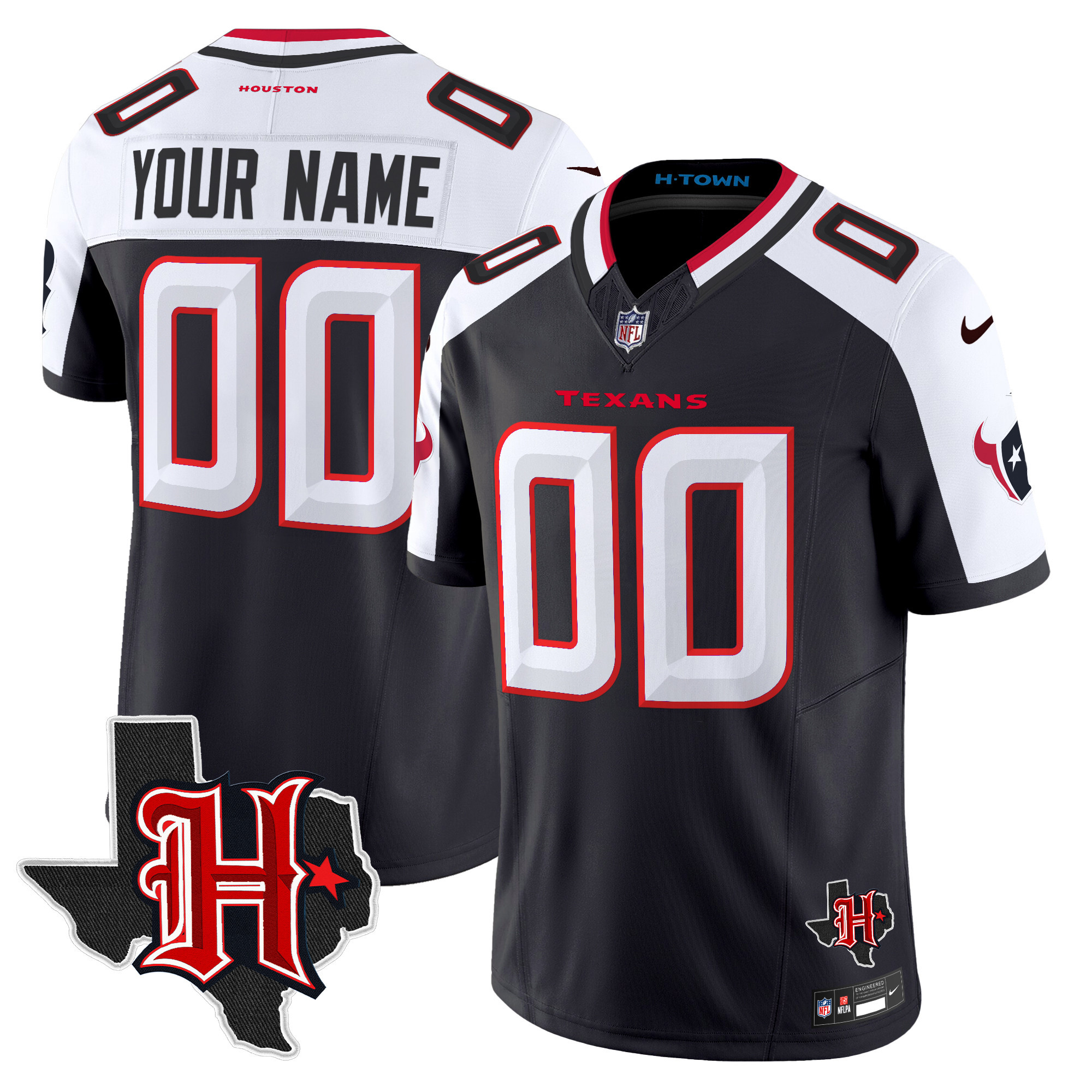 Houston Texans 2024 Texas Patch Vapor Limited Custom Jersey V5 - All Stitched - Image 3