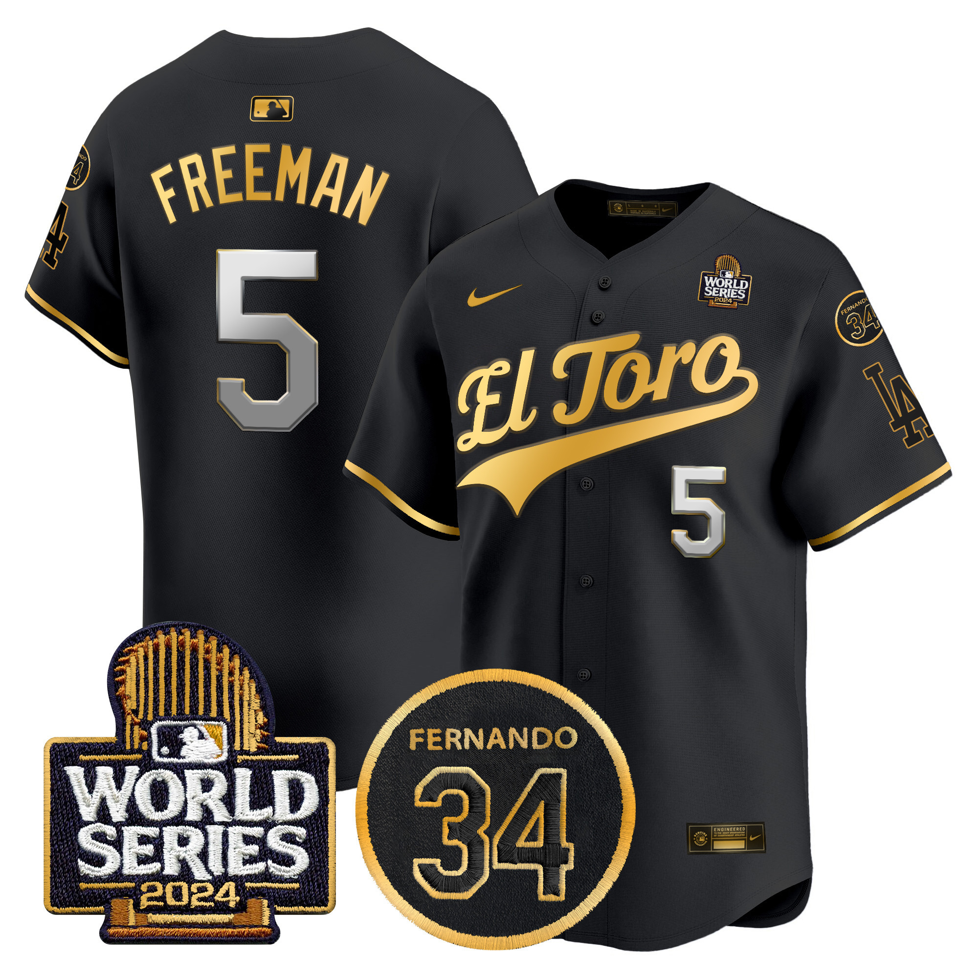Men's Dodgers El Toro 2024 World Series Patch Vapor Premier Limited Jersey - All Stitched - Image 43