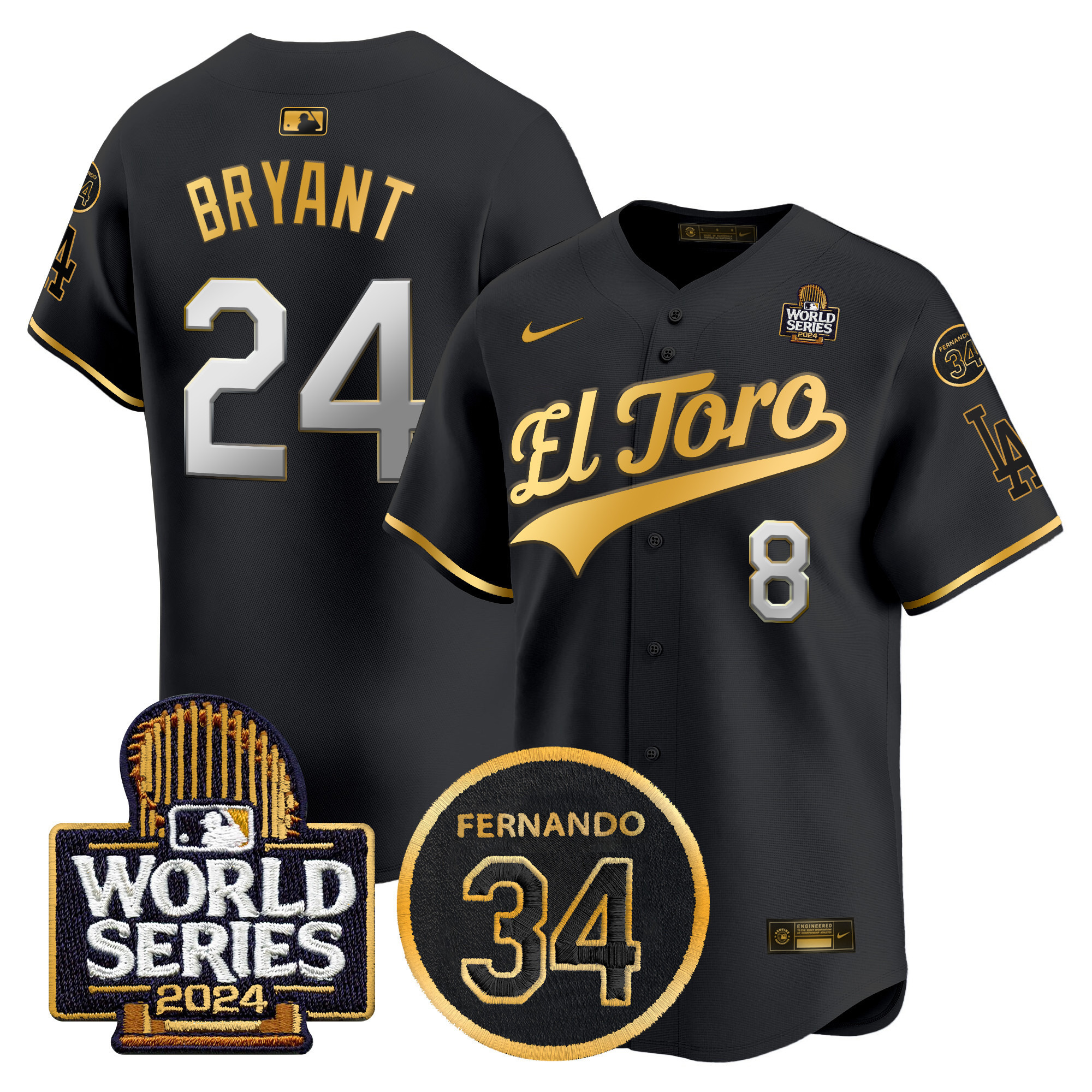 Men's Dodgers El Toro 2024 World Series Patch Vapor Premier Limited Jersey - All Stitched - Image 45