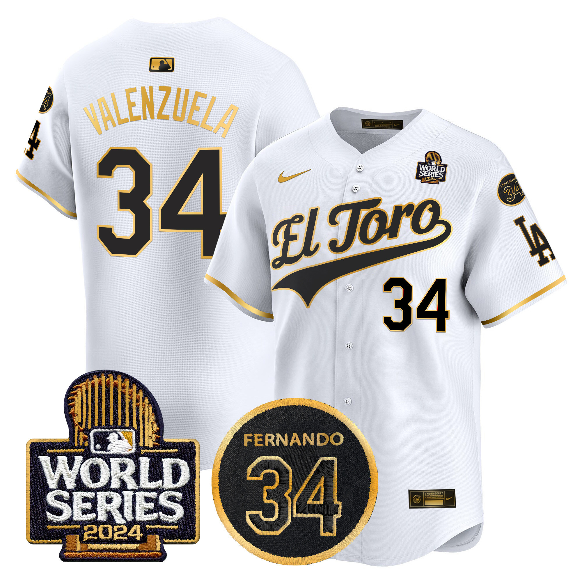 Men's Dodgers El Toro 2024 World Series Patch Vapor Premier Limited Jersey - All Stitched - Image 51