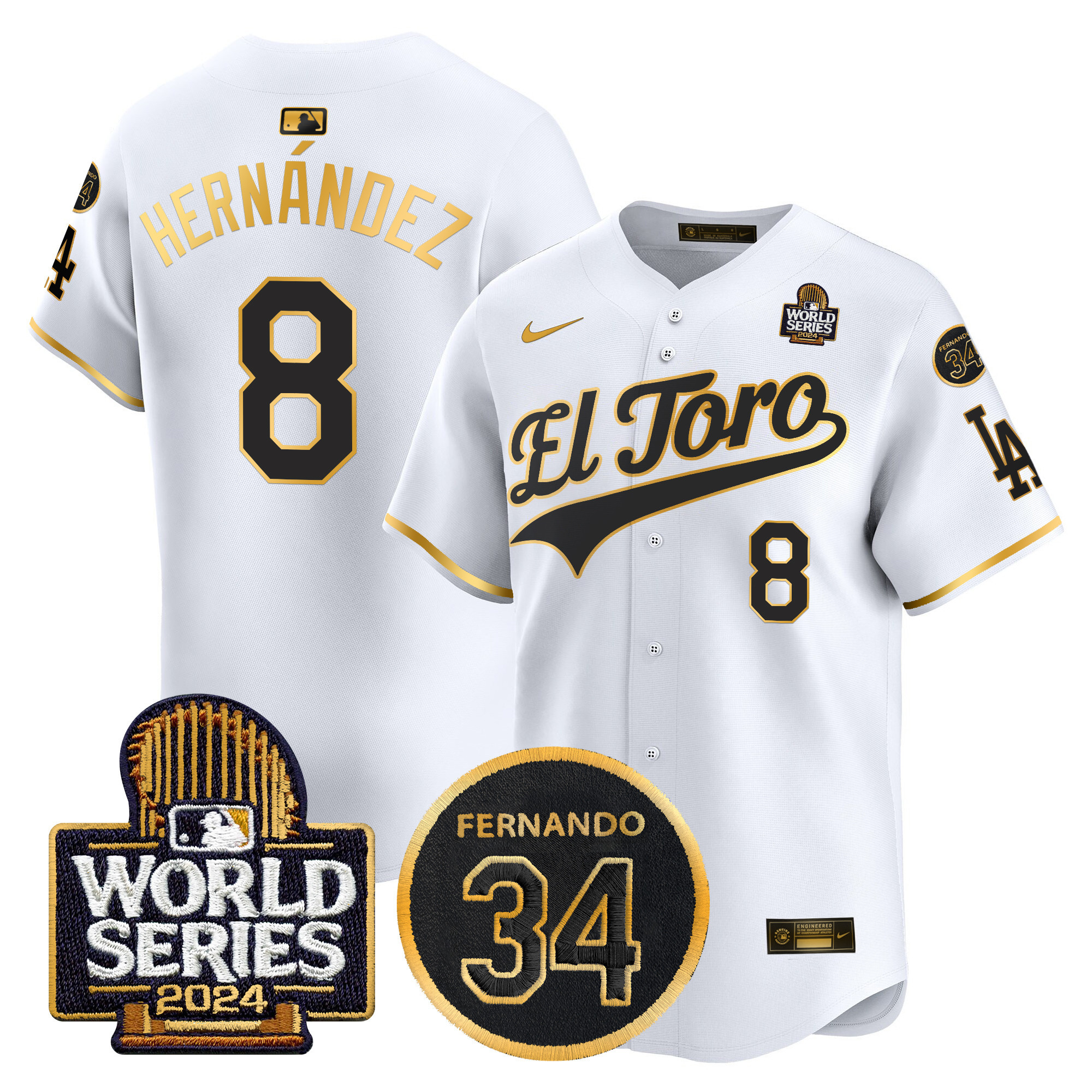 Men's Dodgers El Toro 2024 World Series Patch Vapor Premier Limited Jersey - All Stitched - Image 57