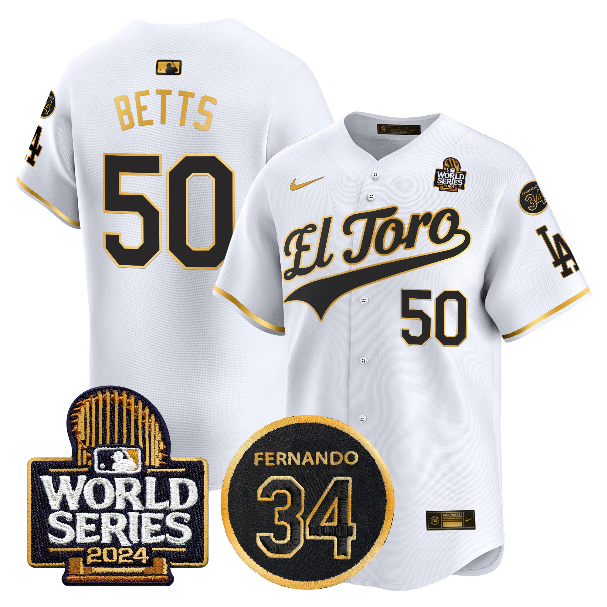 Men's Dodgers El Toro 2024 World Series Patch Vapor Premier Limited Jersey - All Stitched - Image 54