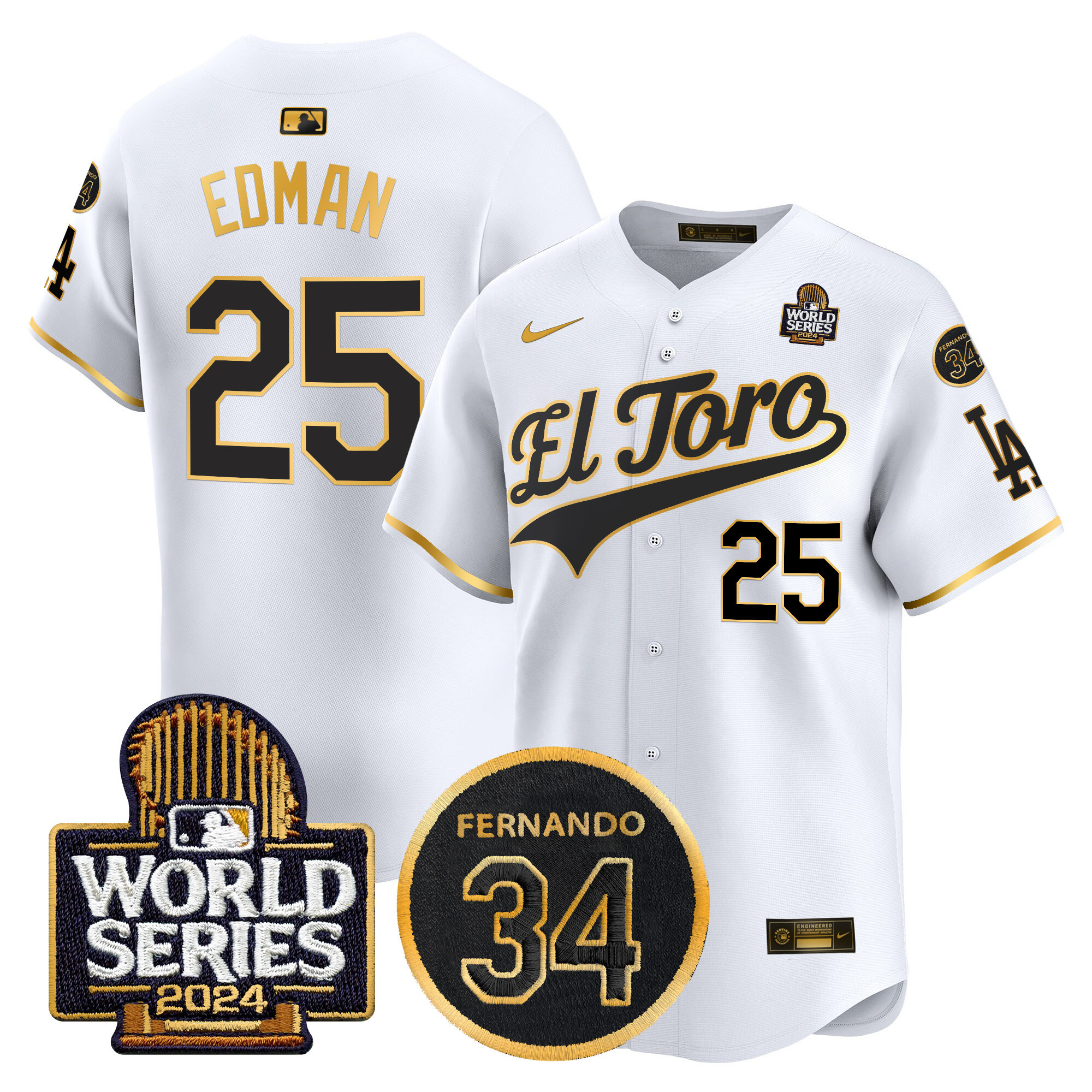 Men's Dodgers El Toro 2024 World Series Patch Vapor Premier Limited Jersey - All Stitched - Image 59