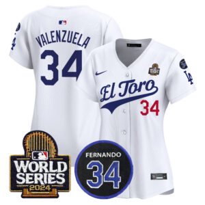 Women's Dodgers El Toro 2024 World Series Patch Vapor Premier Limited Jersey - All Stitched