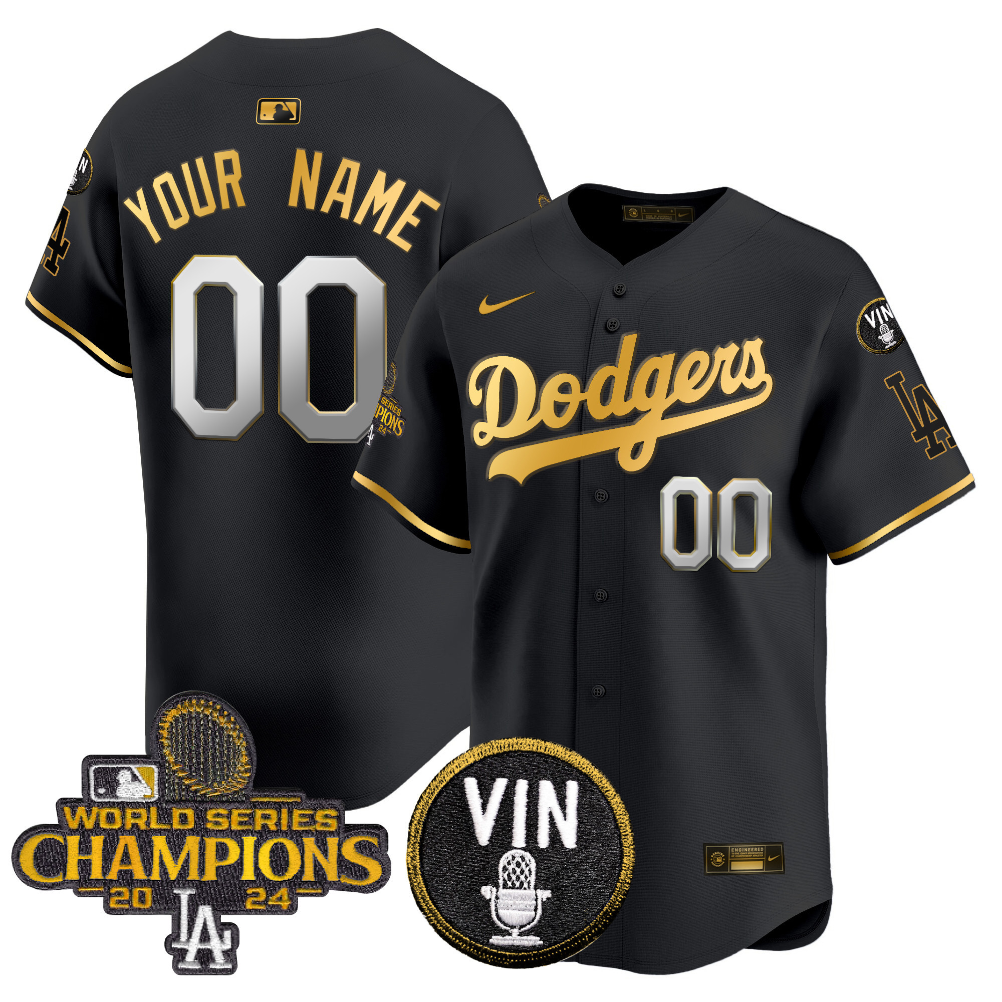 Dodgers 2024 World Series Champions Patch Vapor Premier Limited Custom Jersey V3 - All Stitched - Image 5