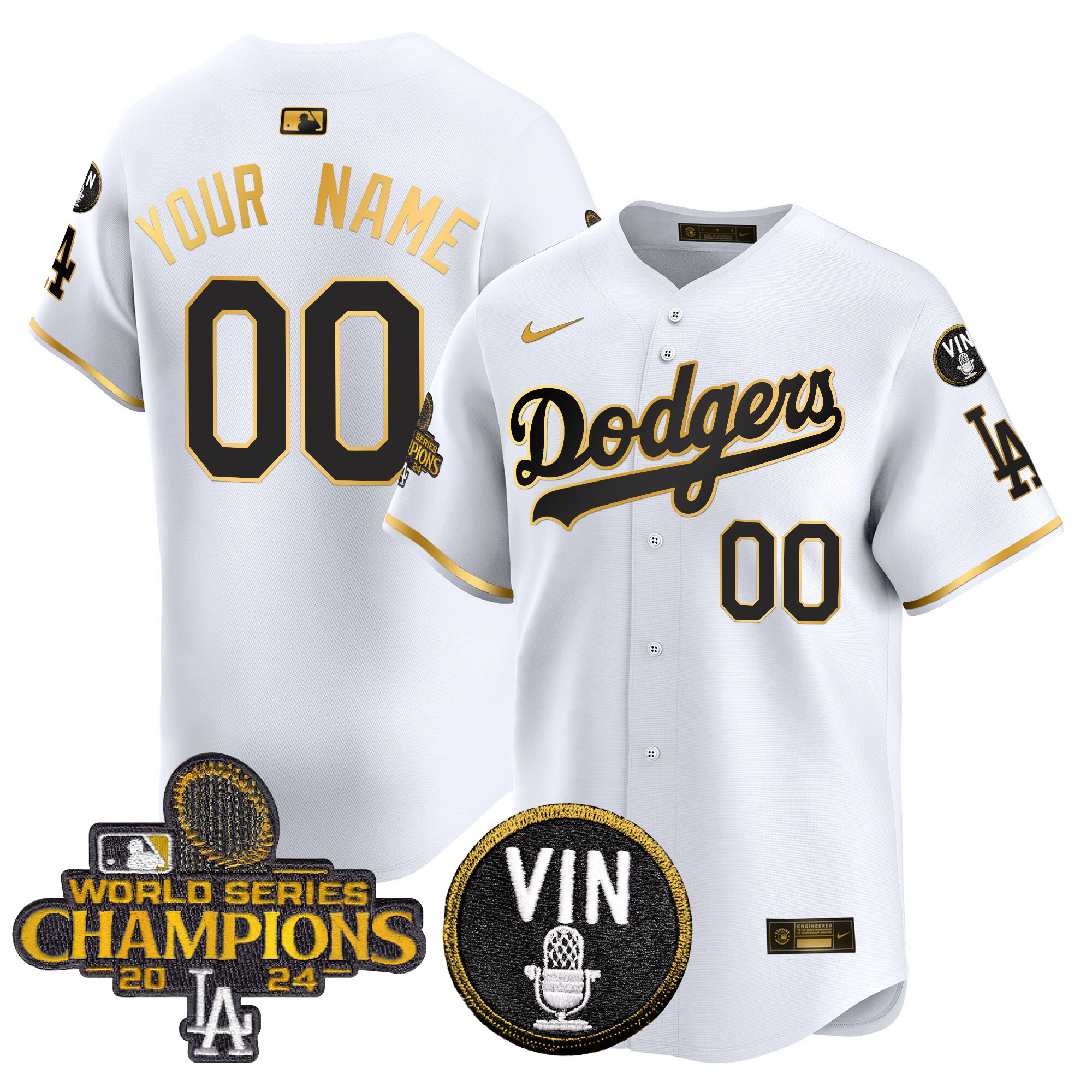 Dodgers 2024 World Series Champions Patch Vapor Premier Limited Custom Jersey V3 - All Stitched - Image 6