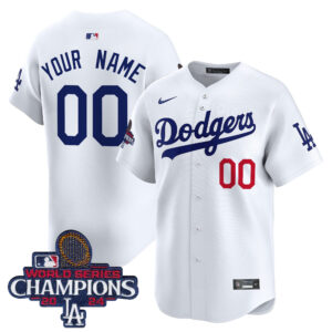 Dodgers 2024 World Series Champions Patch Vapor Premier Limited Custom Jersey - All Stitched