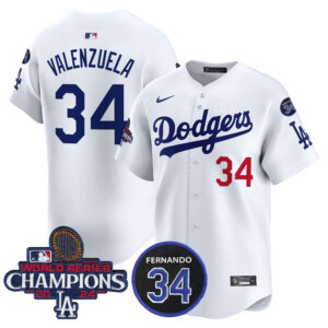 Men's Dodgers 2024 World Series Champions Patch Vapor Premier Limited Jersey V2 - All Stitched