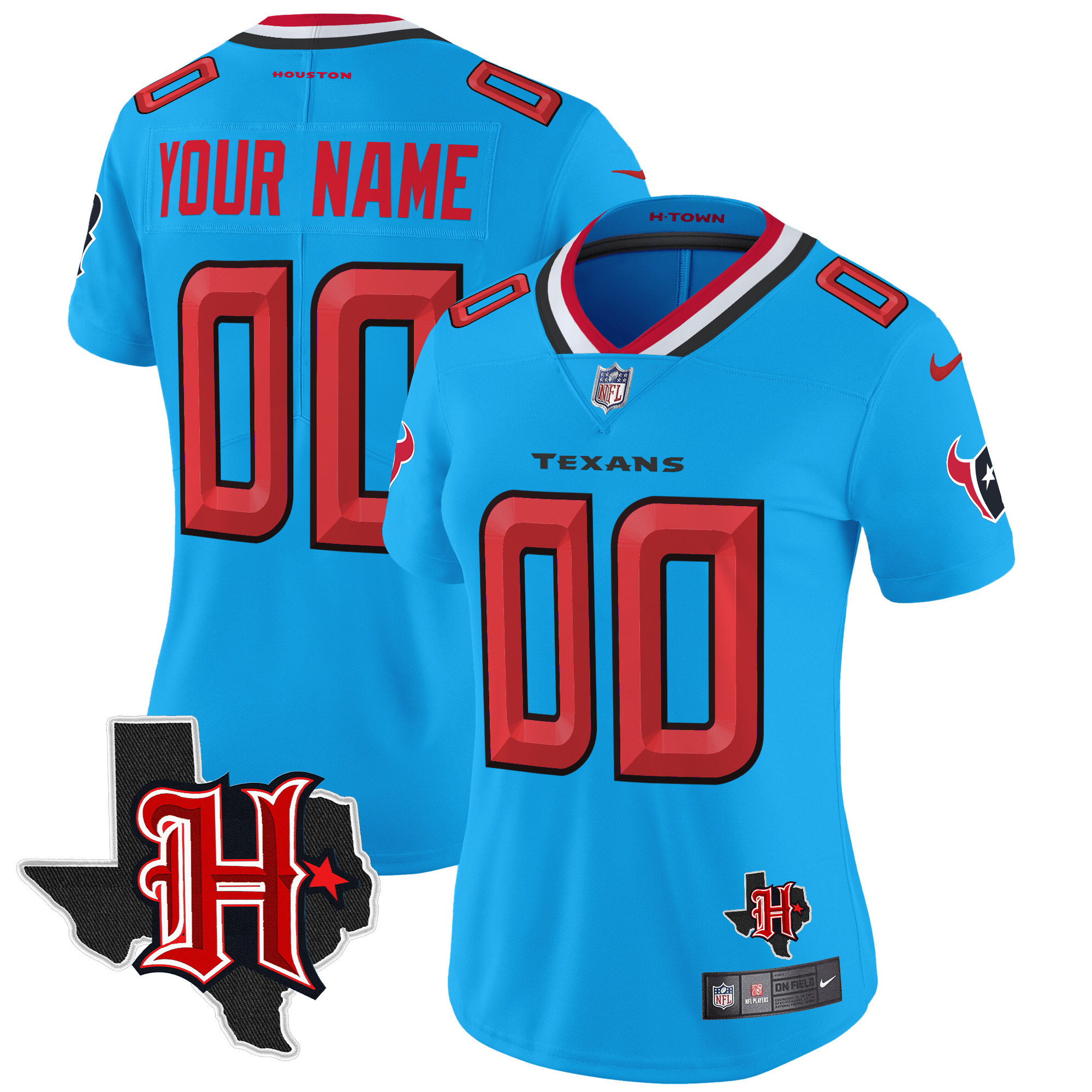 Houston Texans 2024 Texas Patch Vapor Limited Custom Jersey V5 - All Stitched - Image 10