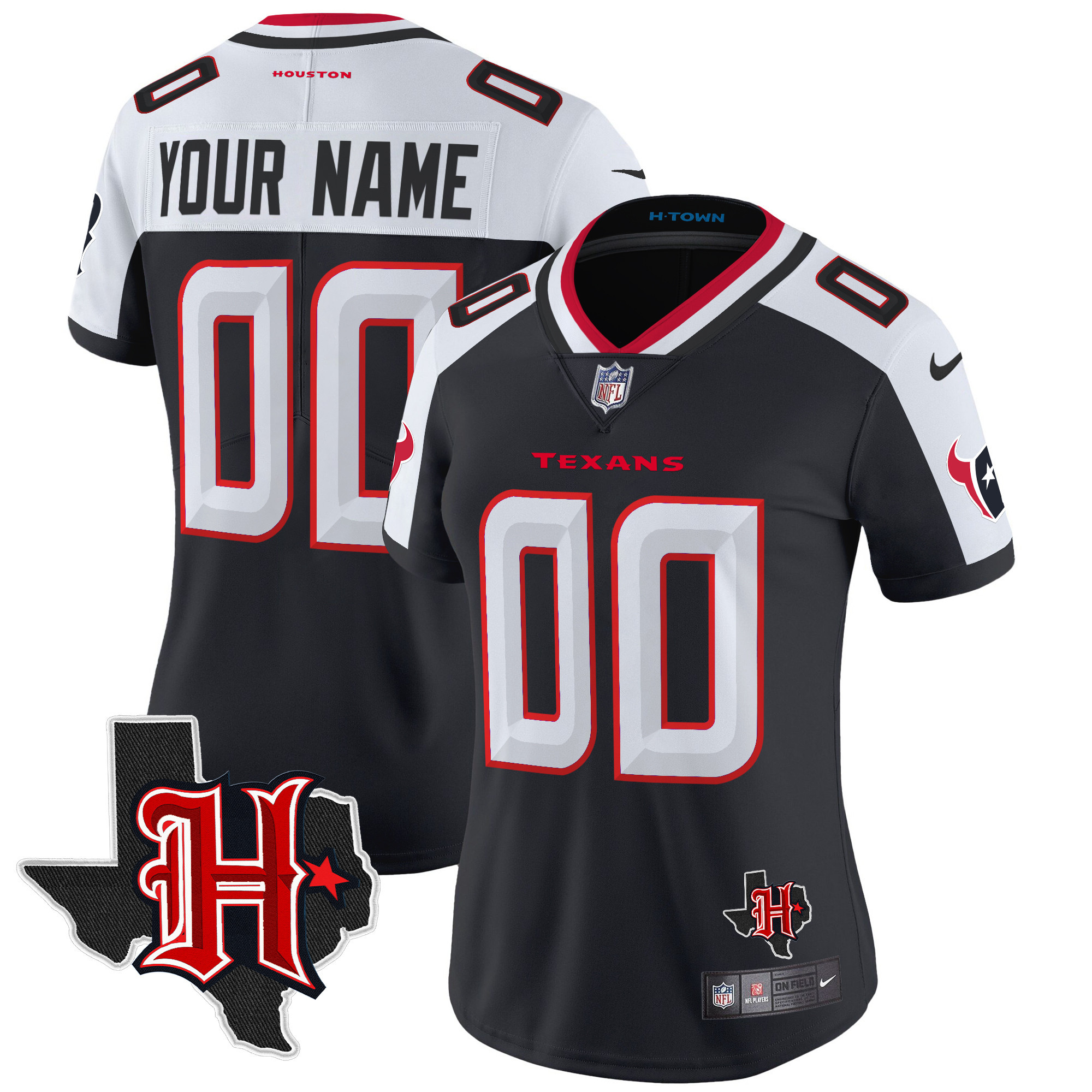 Houston Texans 2024 Texas Patch Vapor Limited Custom Jersey V5 - All Stitched - Image 7
