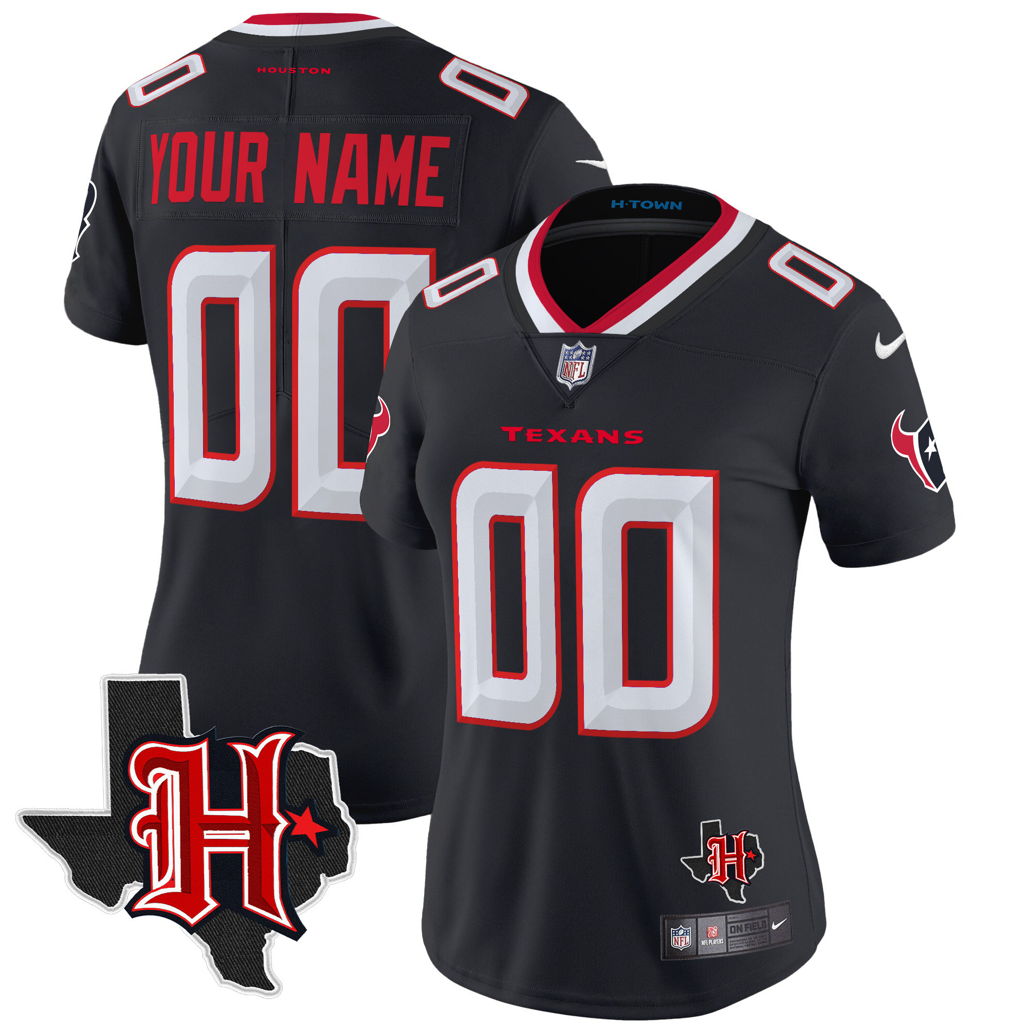 Houston Texans 2024 Texas Patch Vapor Limited Custom Jersey V5 - All Stitched - Image 6