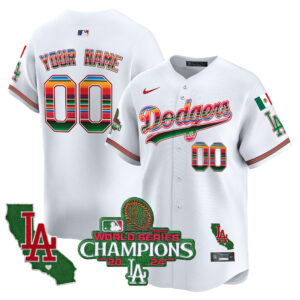Dodgers Mexico 2024 World Series Champions Vapor Premier Limited Custom Jersey - All Stitched