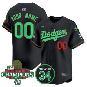 Dodgers Mexico 2024 World Series Champions Patch Vapor Premier Limited Custom Jersey V3 - All Stitched
