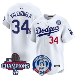Men's Dodgers Fernando & 2024 World Series Champions Patch Vapor Premier Limited Jersey V2 - All Stitched