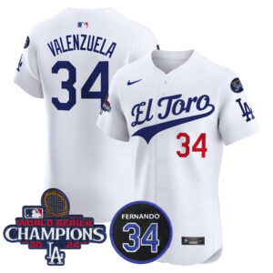 Men's Dodgers El Toro 2024 World Series Champions Patch Vapor Premier Elite Jersey - All Stitched