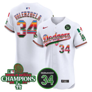 Men's Dodgers Mexico 2024 World Series Champions Vapor Premier Elite Jersey V2 - All Stitched