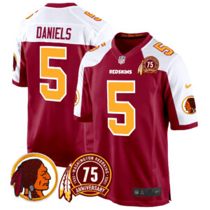 Men's Washington Redskins 75th Patch Throwback Game Jersey - All Stitched