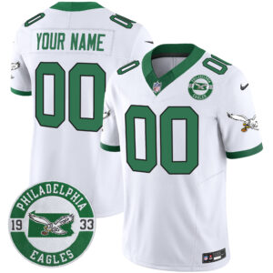 Philadelphia Eagles 2024 Throwback Vapor Limited Custom Jersey - Est. 1933 Patch - All Stitched