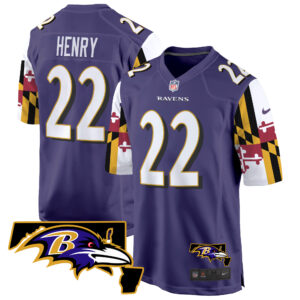 Men's Ravens Maryland Flag Game Jersey - All Stitched