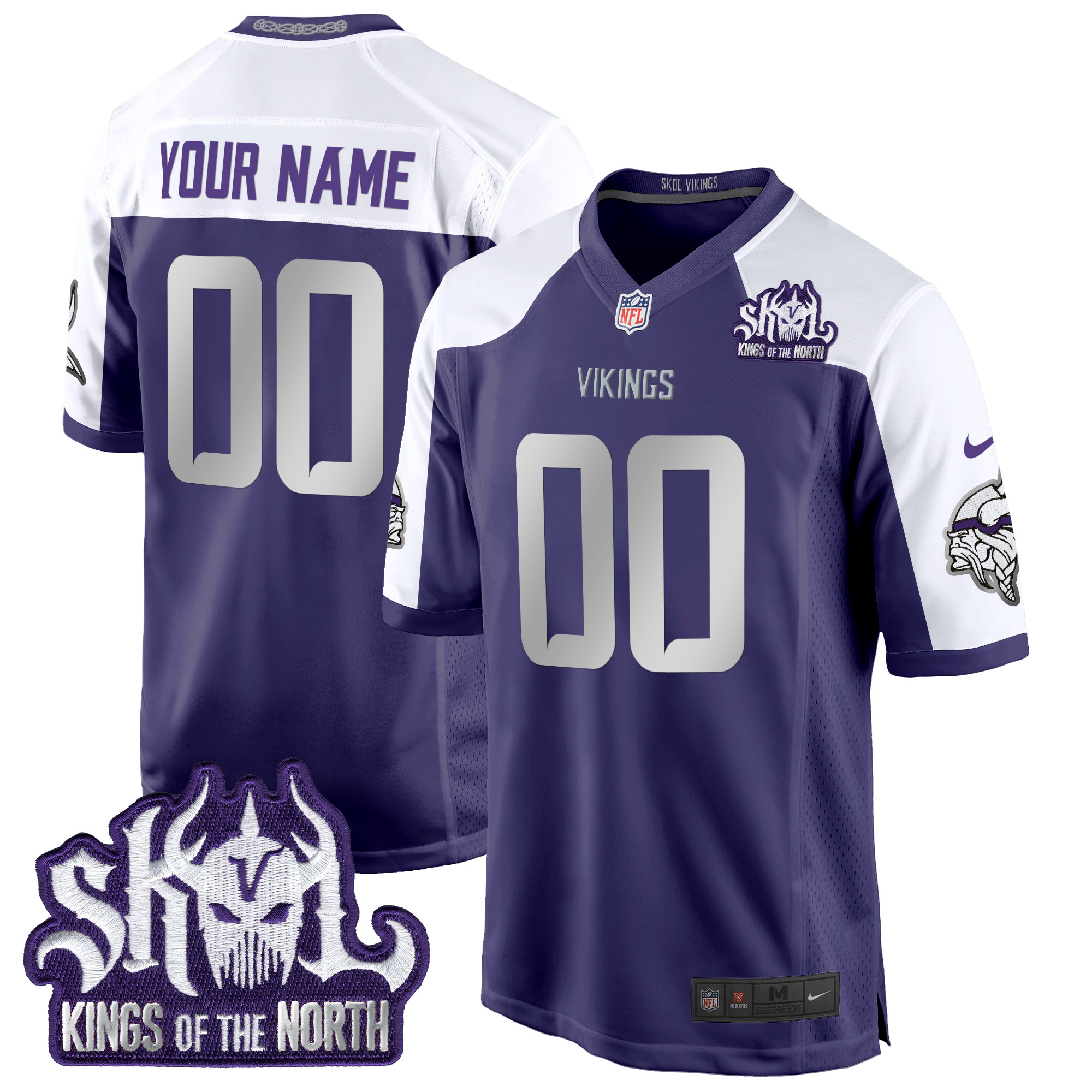 Minnesota Vikings 2024 Winter Warrior Skol Patch Game Custom Jersey - All Stitched - Image 4