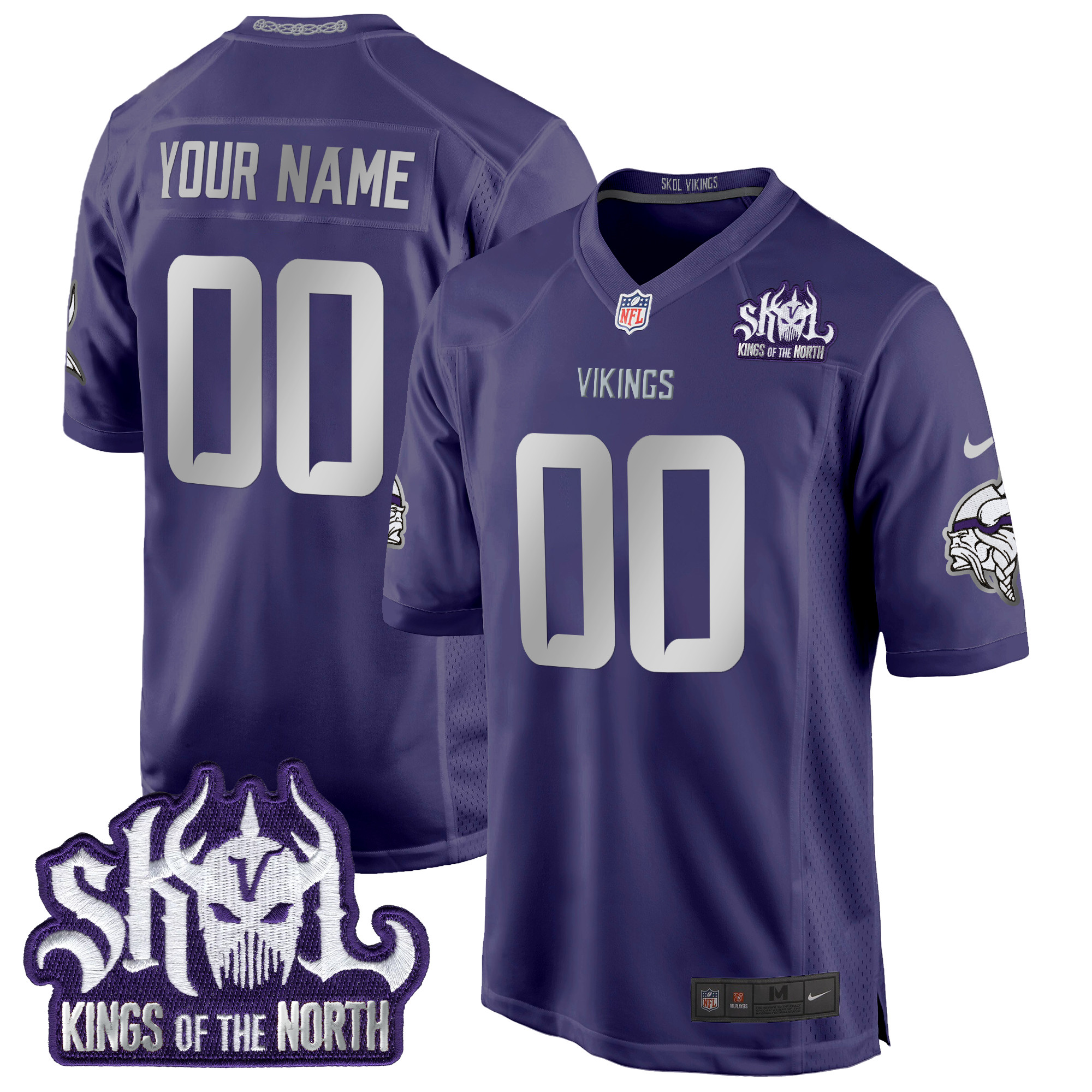 Minnesota Vikings 2024 Winter Warrior Skol Patch Game Custom Jersey - All Stitched - Image 5