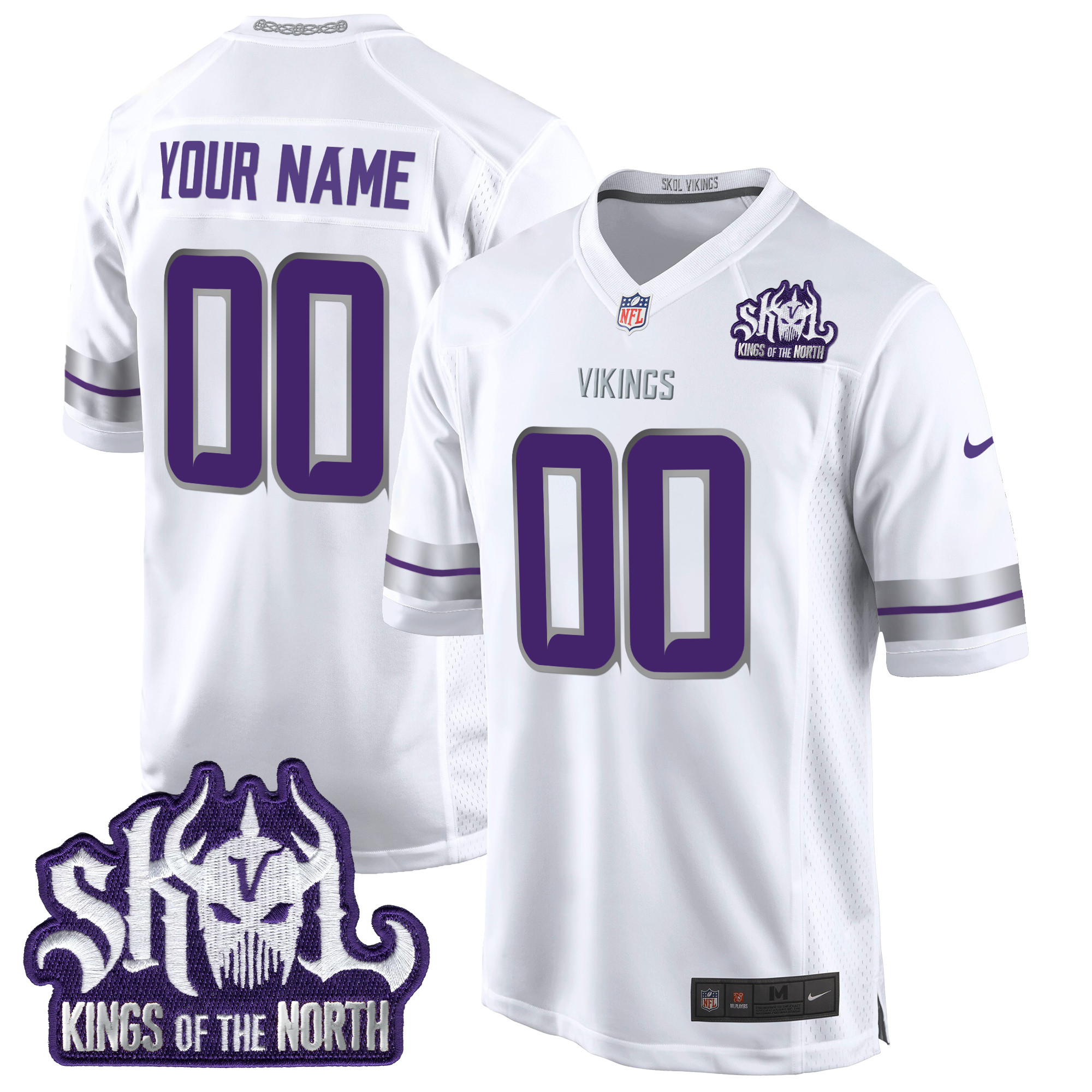 Minnesota Vikings 2024 Winter Warrior Skol Patch Game Custom Jersey - All Stitched - Image 2