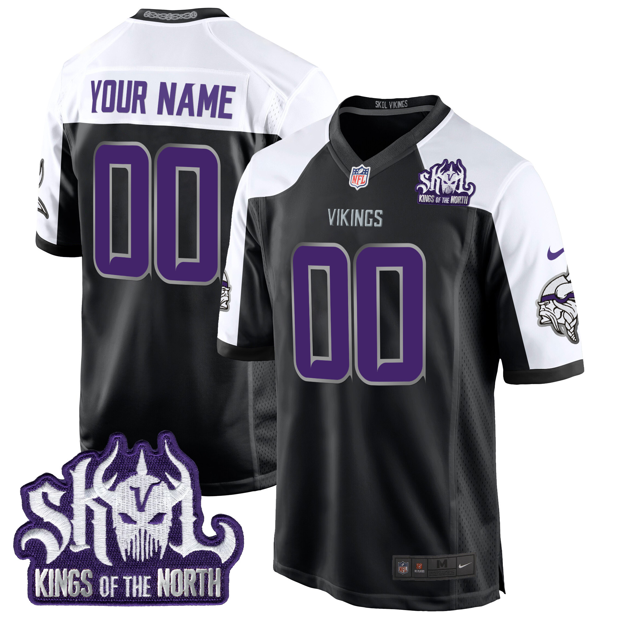 Minnesota Vikings 2024 Winter Warrior Skol Patch Game Custom Jersey - All Stitched - Image 3