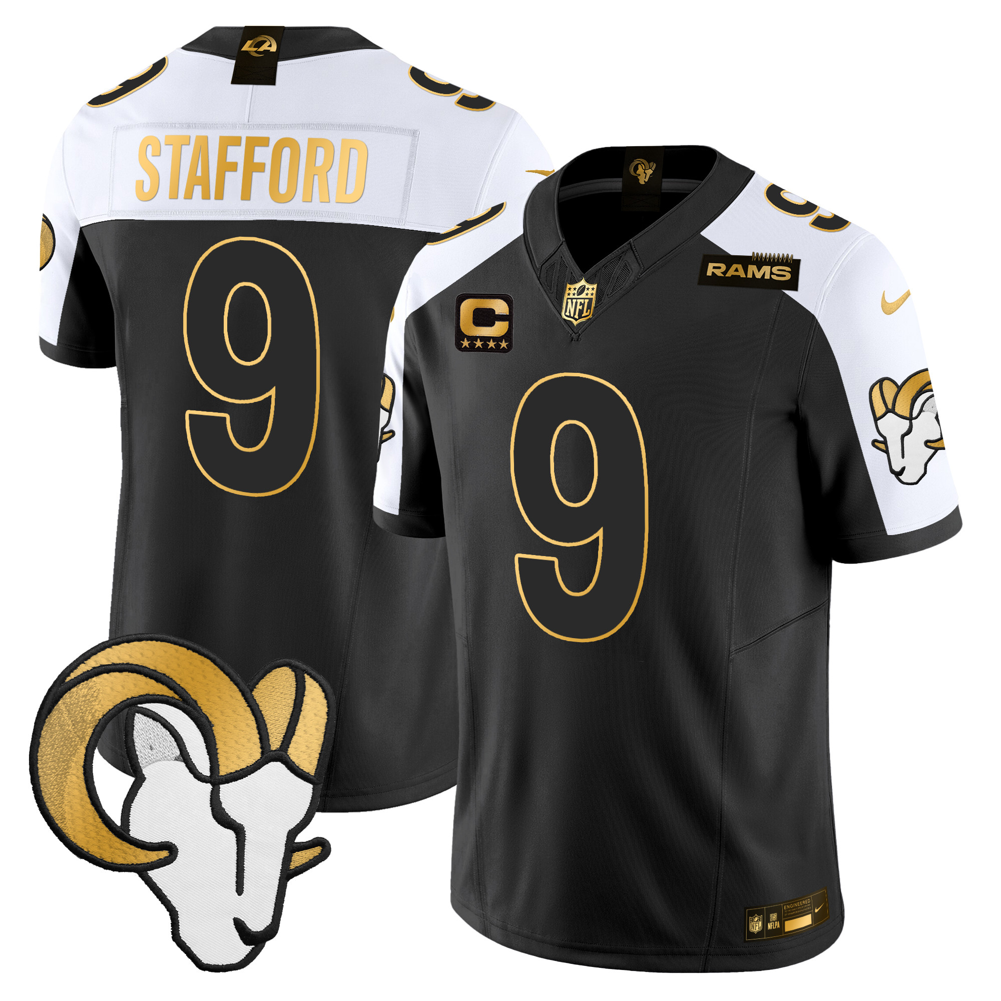 Men's Los Angeles Rams 2024 Gold Vapor Limited Jersey - All Stitched - Image 3