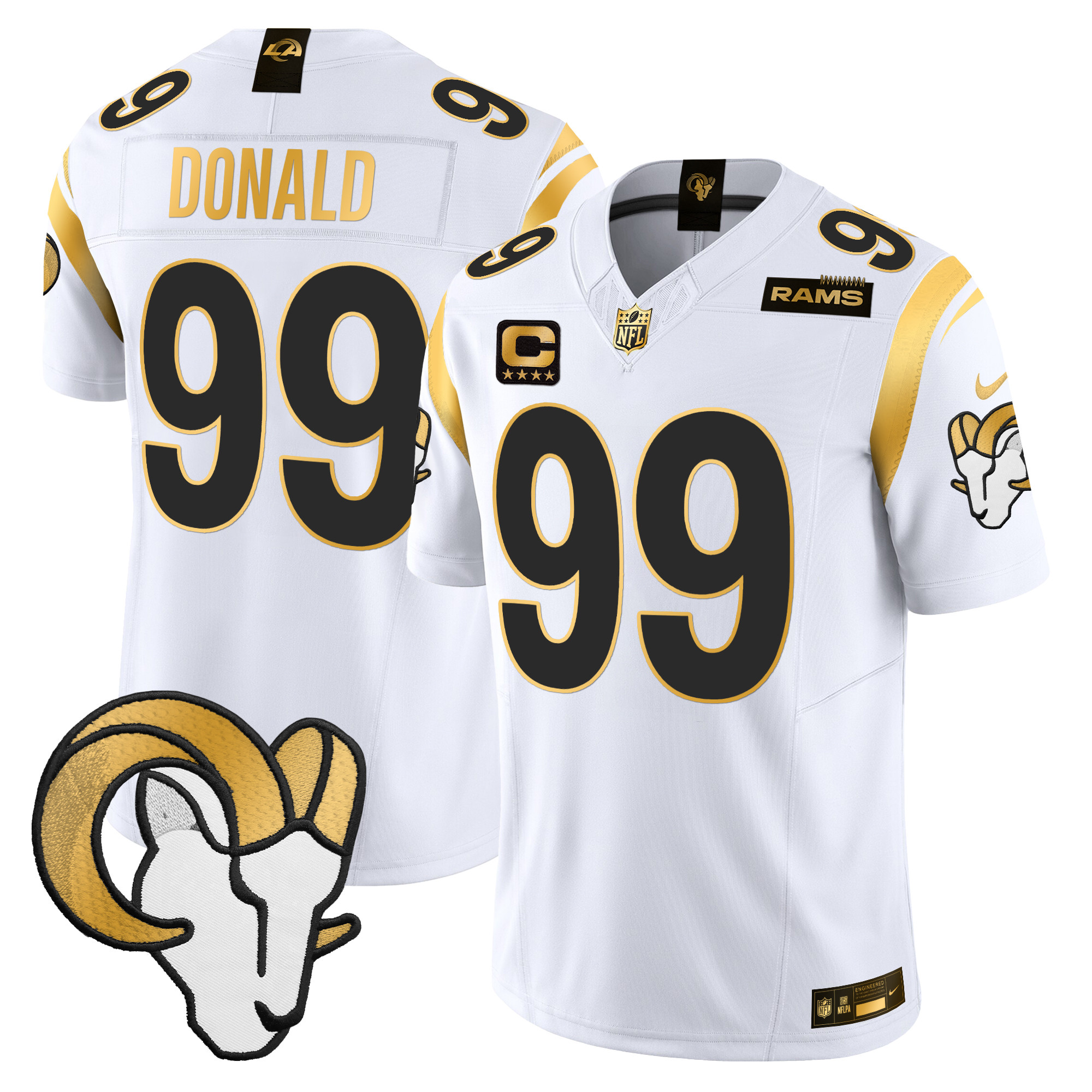 Men's Los Angeles Rams 2024 Gold Vapor Limited Jersey - All Stitched - Image 7