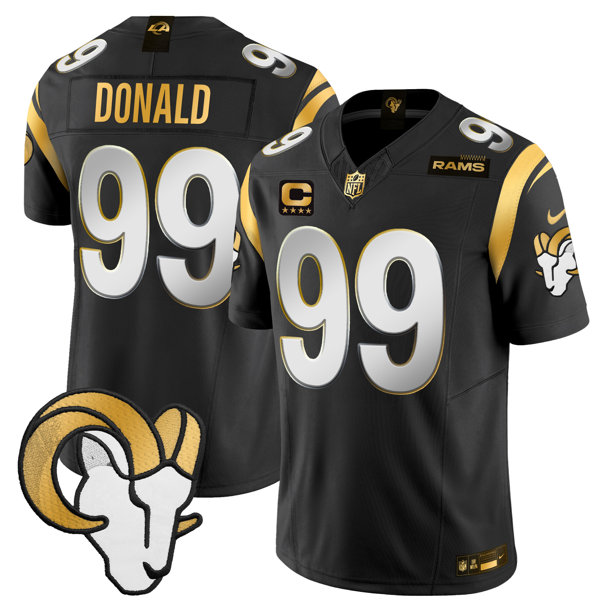 Men's Los Angeles Rams 2024 Gold Vapor Limited Jersey - All Stitched - Image 19