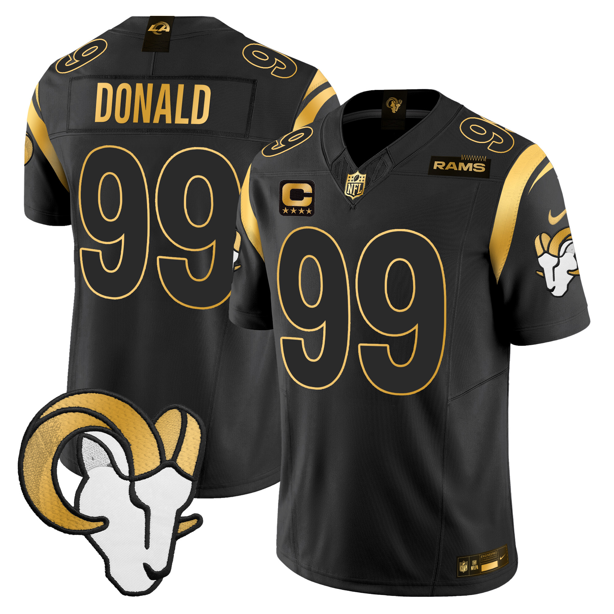 Men's Los Angeles Rams 2024 Gold Vapor Limited Jersey - All Stitched - Image 13