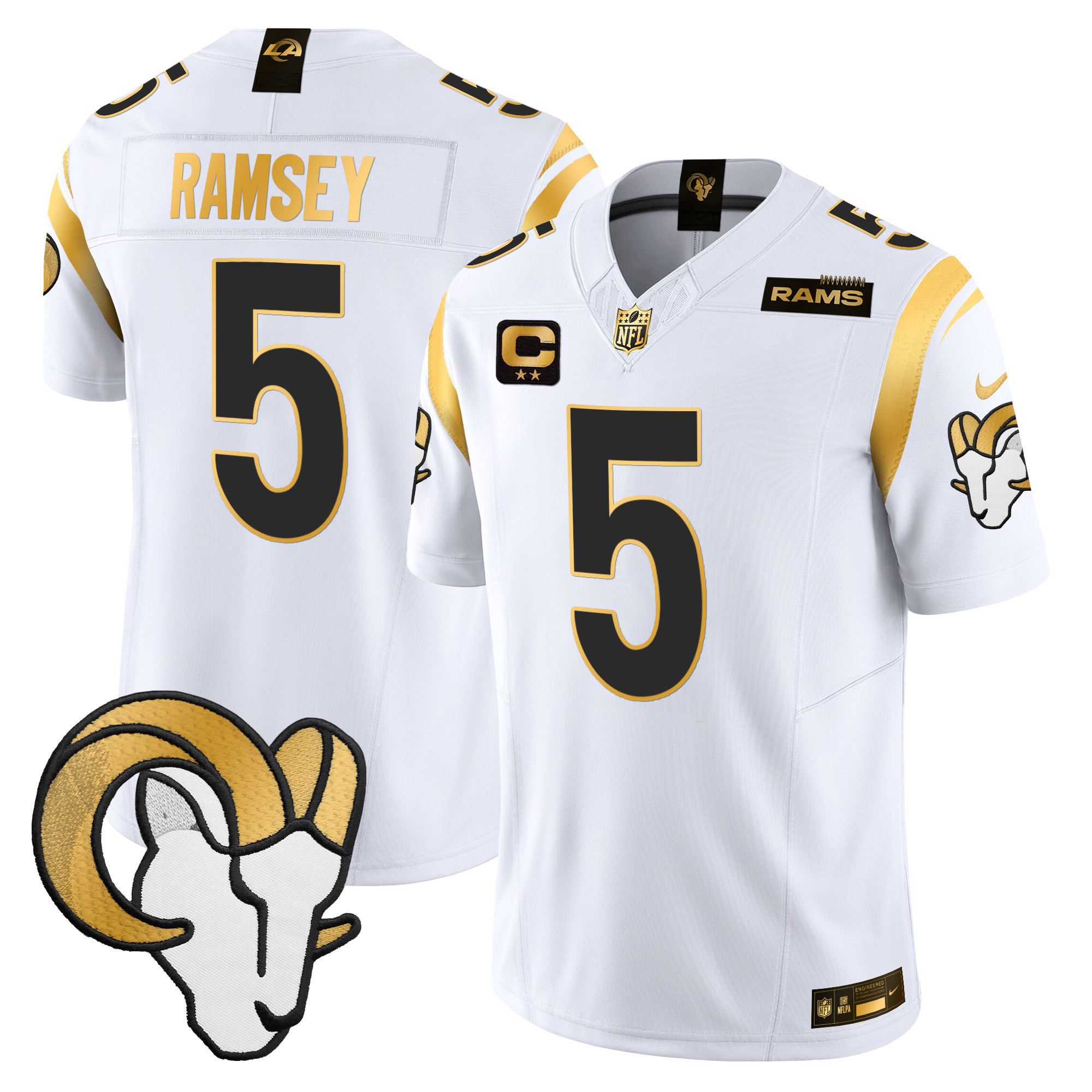 Men's Los Angeles Rams 2024 Gold Vapor Limited Jersey - All Stitched - Image 12