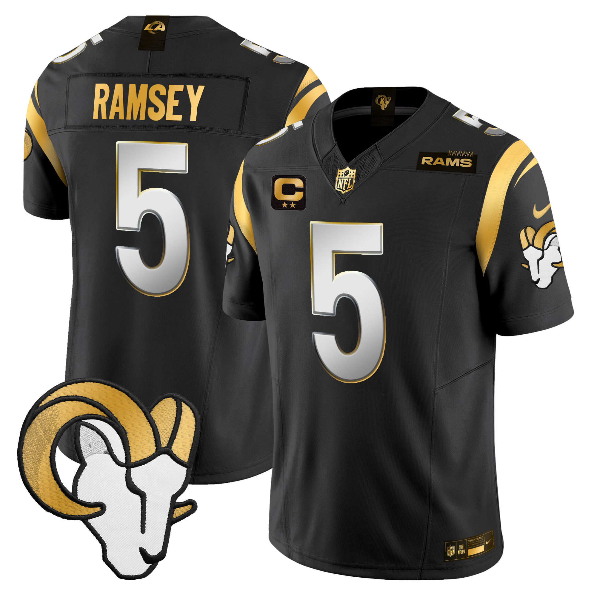 Men's Los Angeles Rams 2024 Gold Vapor Limited Jersey - All Stitched - Image 24